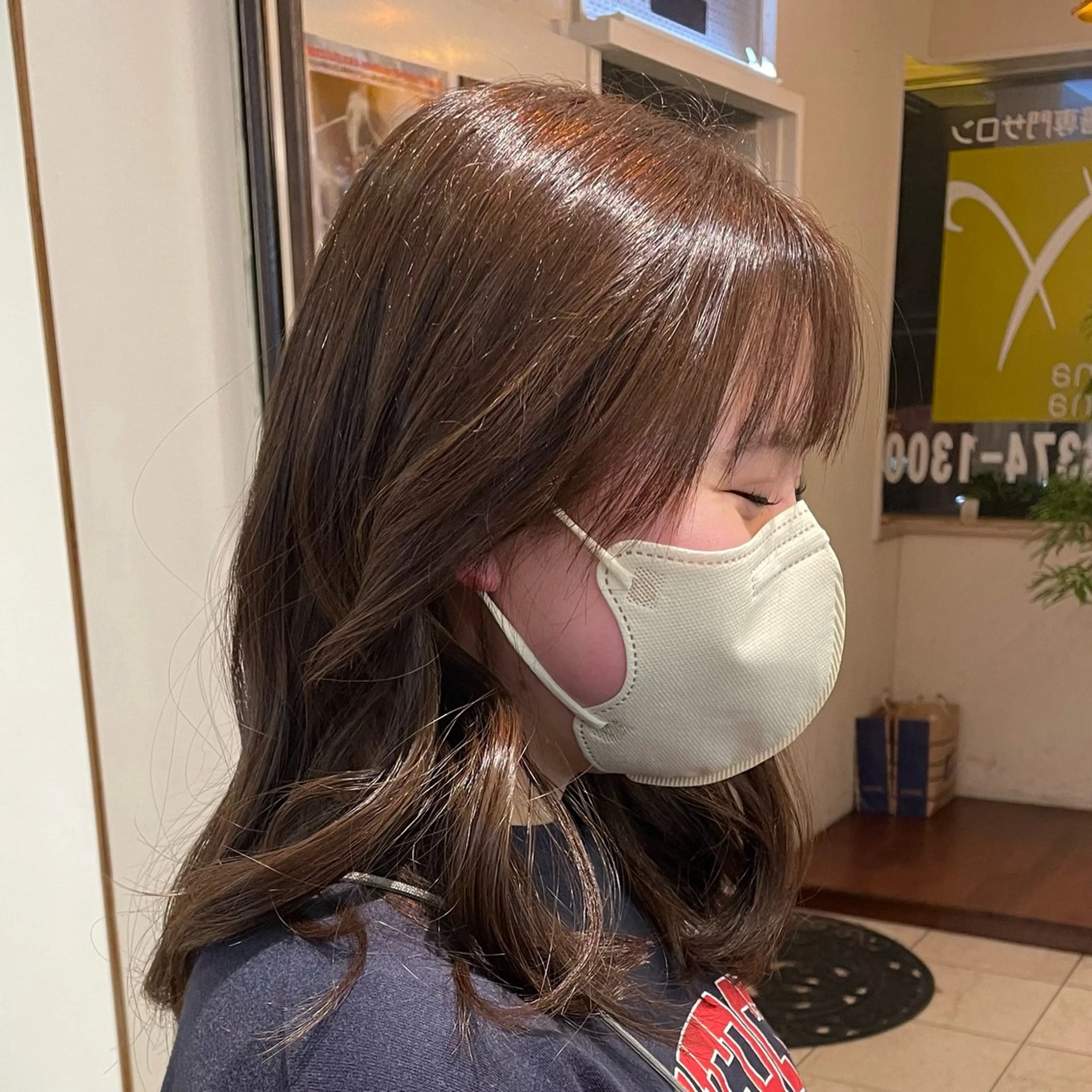 セミロング カラー ベージュカラー ブリーチ ケアカラー ブリーチなしカラー 髪質改善 ショートモデル募集 エクステ専門店まりこのその他イメージ