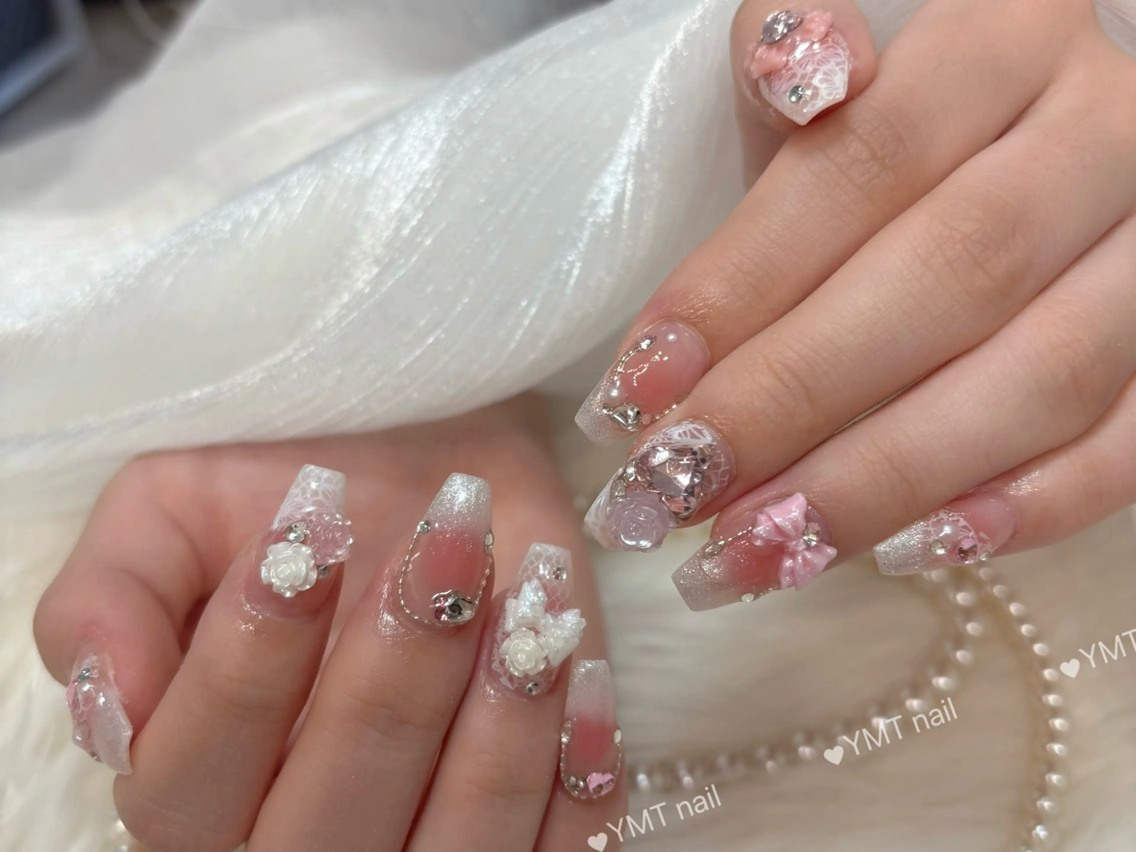 ネイル 長さ出し フットネイル ジェルネイル 韓国ネイル マグネットネイル ハンドネイル YMT NailStudioのネイルデザイン