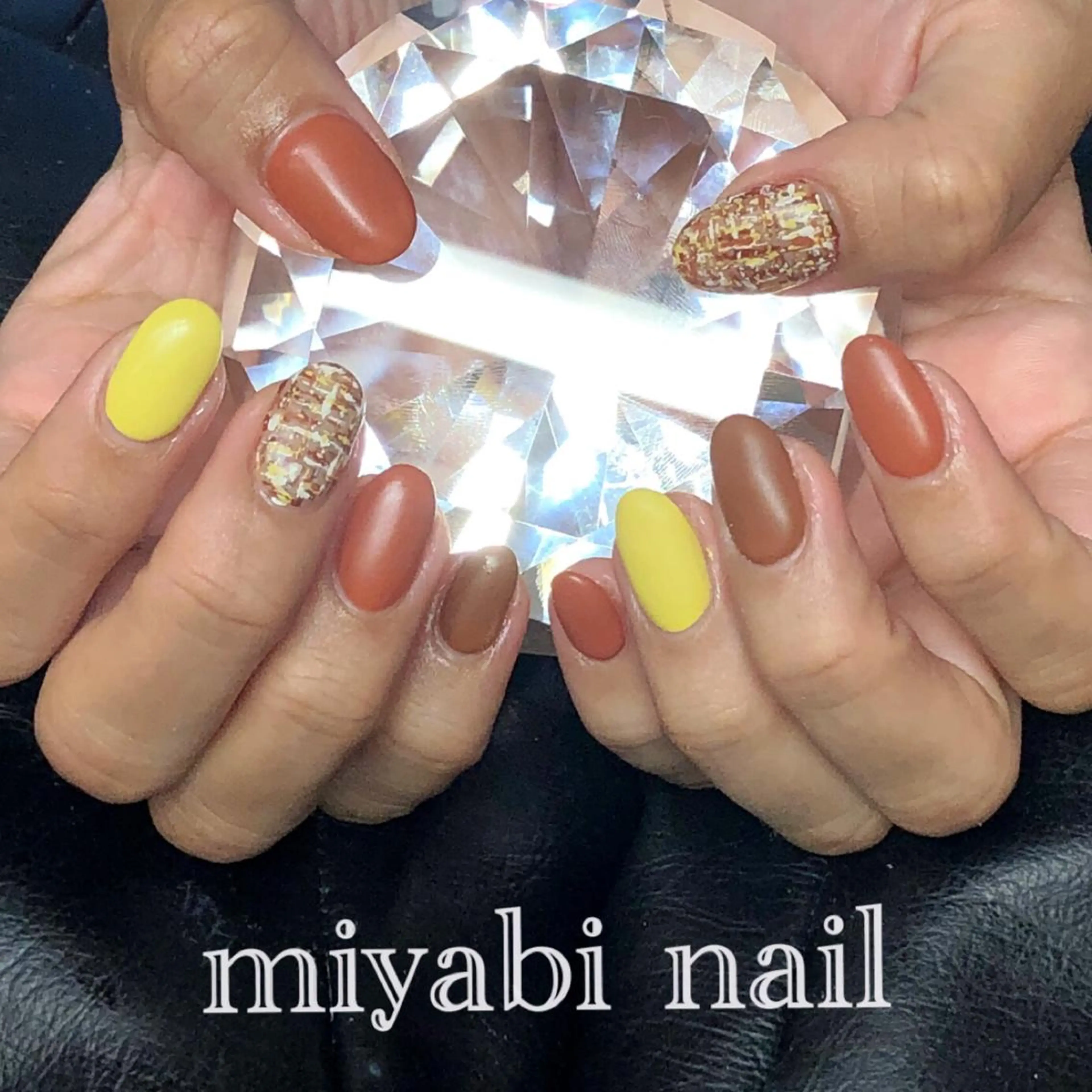 ネイル アートネイル マットネイル 持ち込み ハンドネイル miyabi nail 桂川駅近くのネイルデザイン