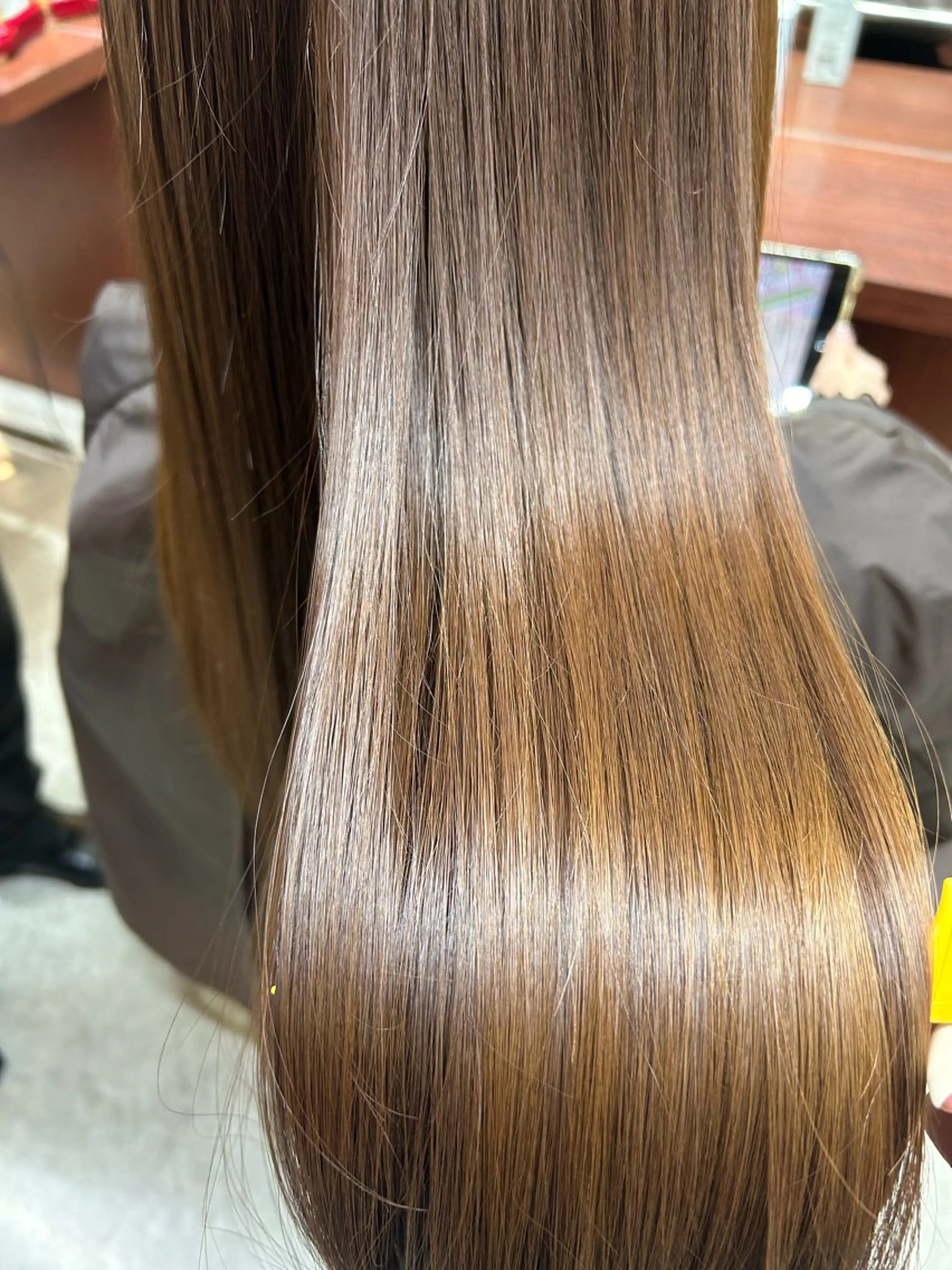 ロング カット ヘアカラー トリートメント 後藤紗英/髪質改善 /オリーブベージュのヘアスタイル