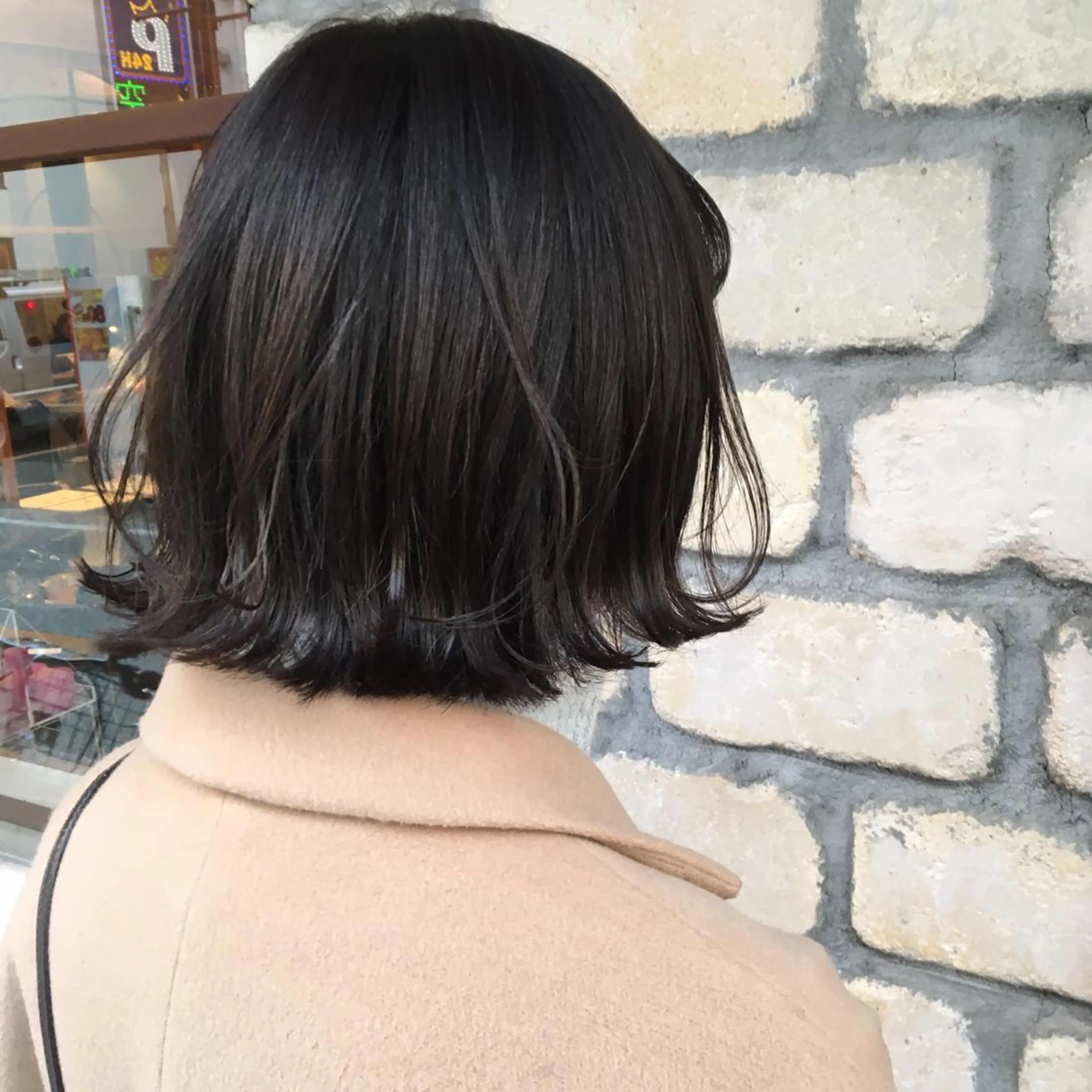ミディアム カラー 切りっぱなしボブ アッシュ ボブ カット ヘアカラー マンツーマン美容師 立川　♡MIHO♡のヘアスタイル