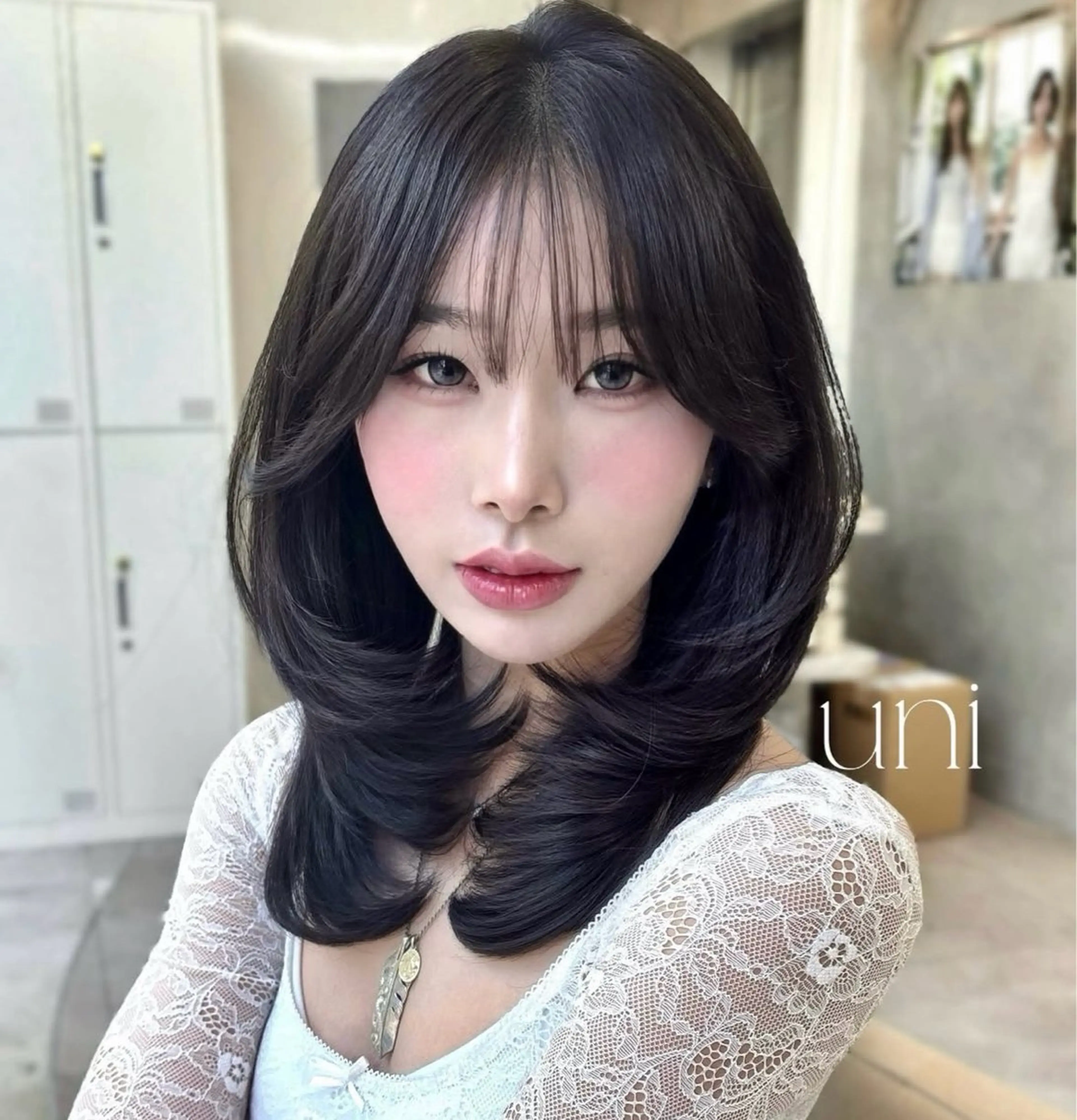 ミディアム セジュン 韓国レイヤー/顔周りのヘアスタイル