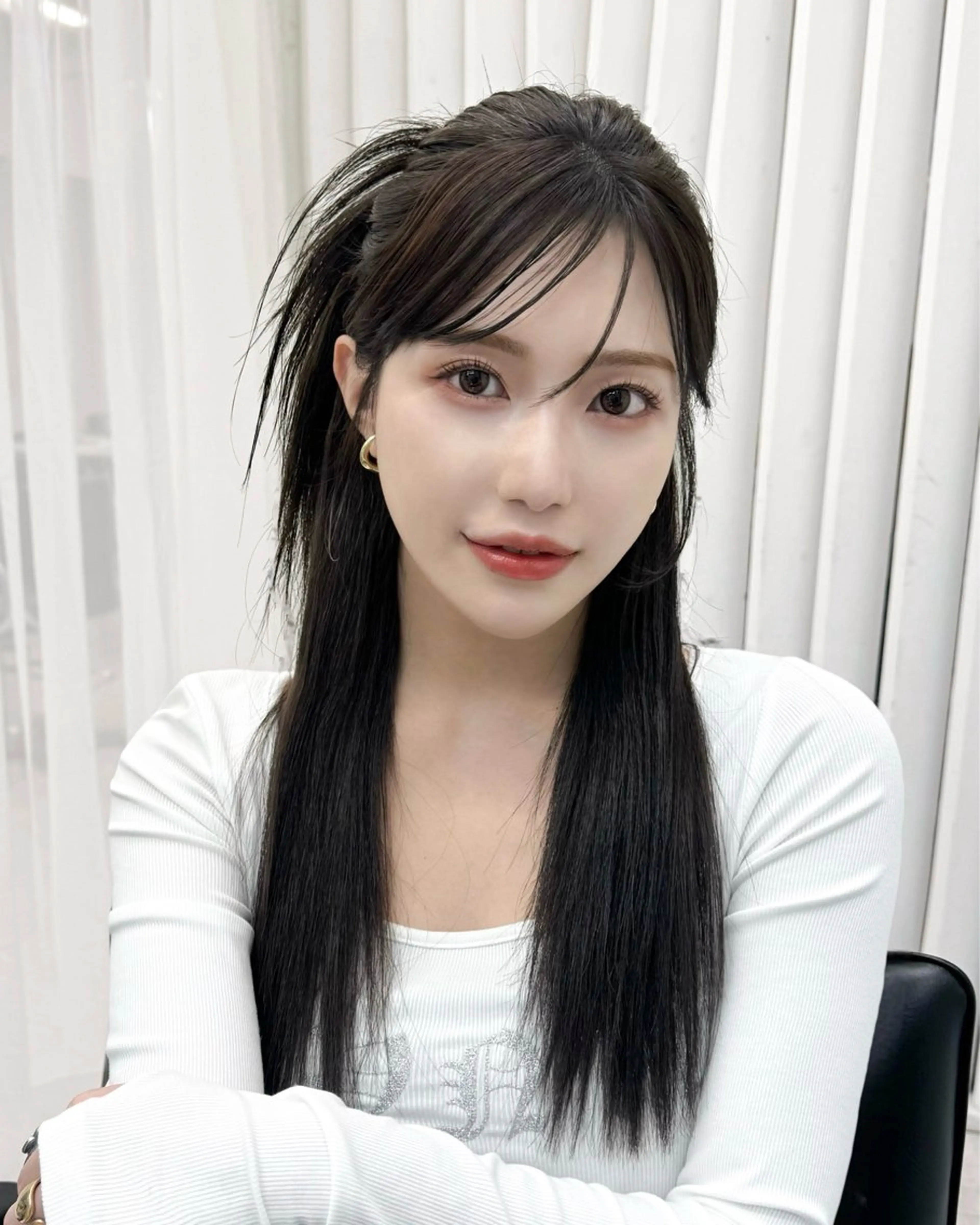 ロング カラー 韓国ヘア♡ 顔まわりカットayaのヘアスタイル