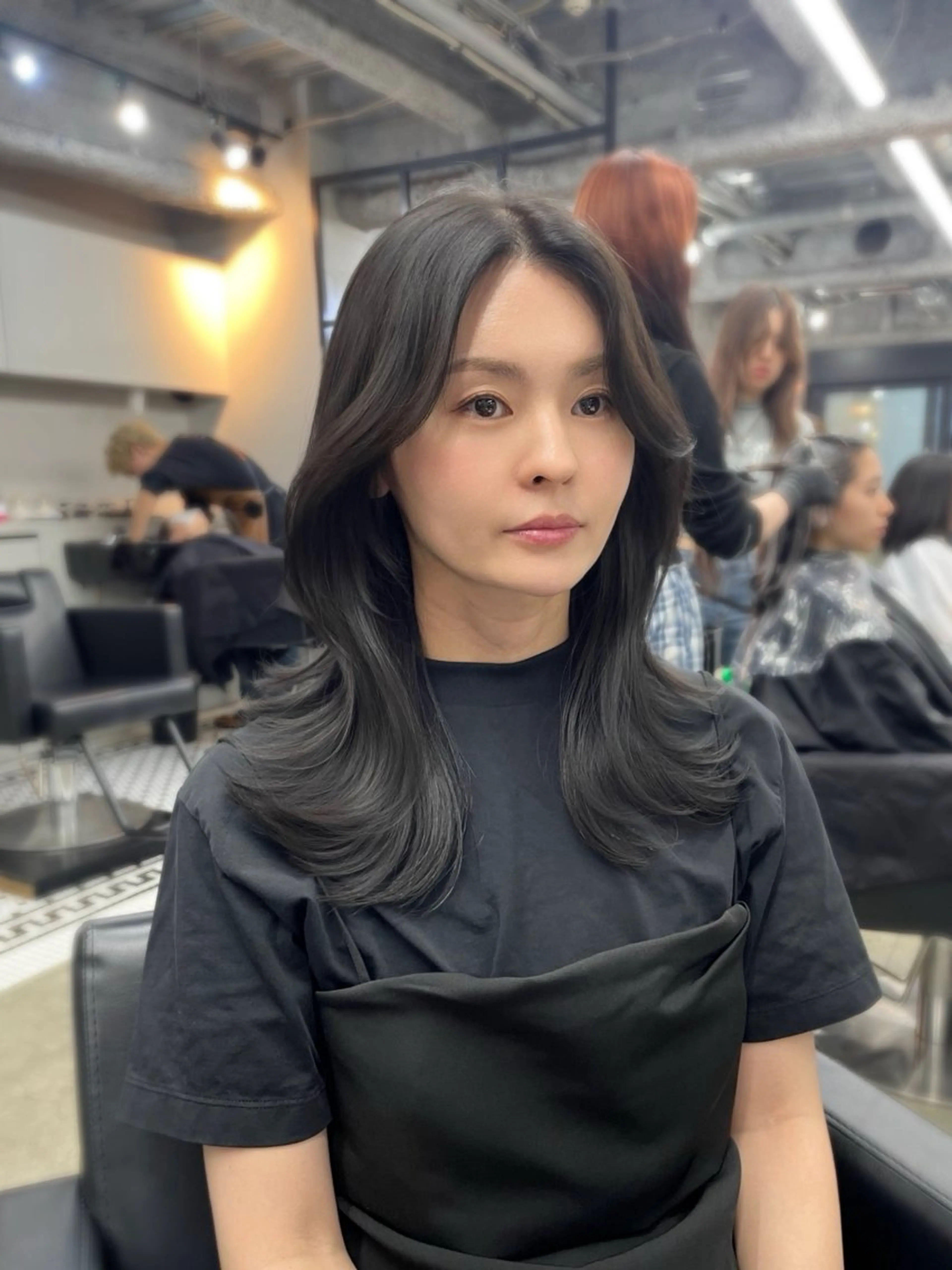 セミロング カラー 新宿/韓国ヘア/ 髪質改善ストレートのヘアスタイル
