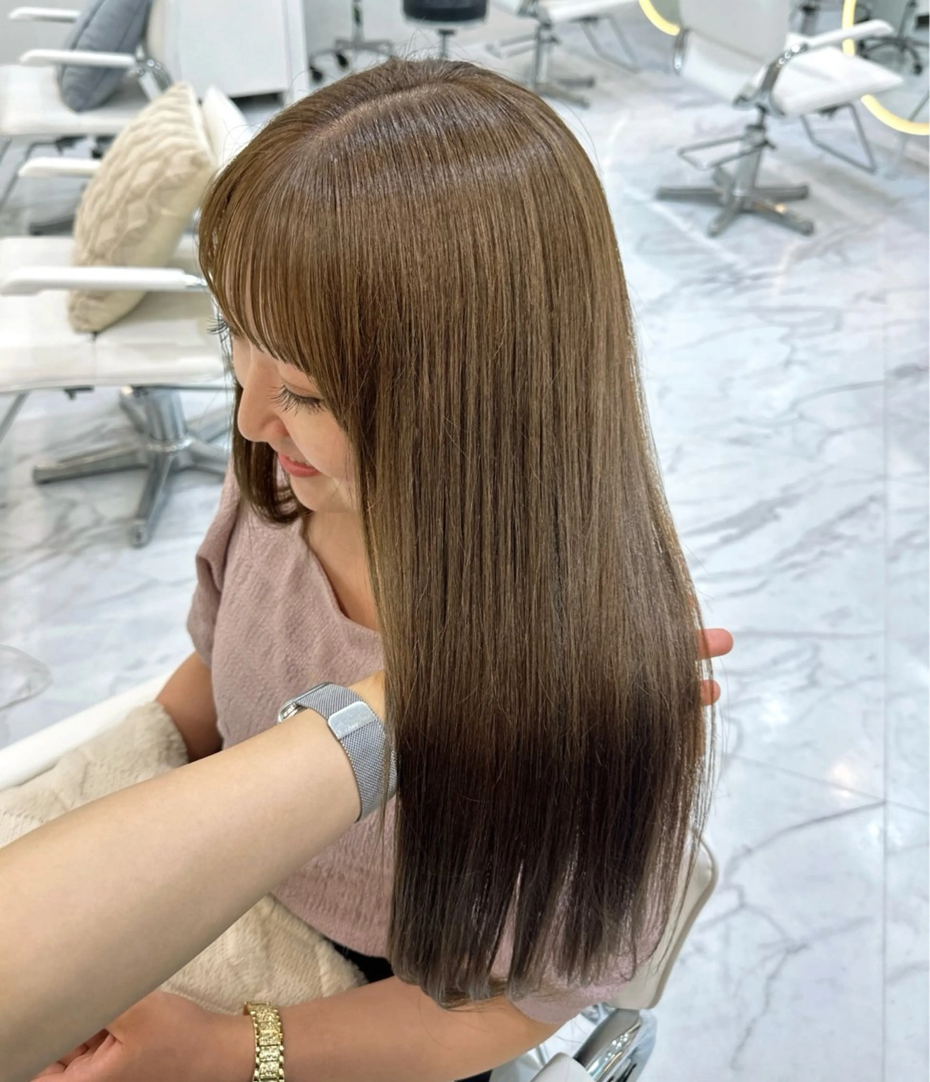 ロング ヘアカラー トリートメント 髪質改善×艶カラー / sayaka🤍のヘアスタイル