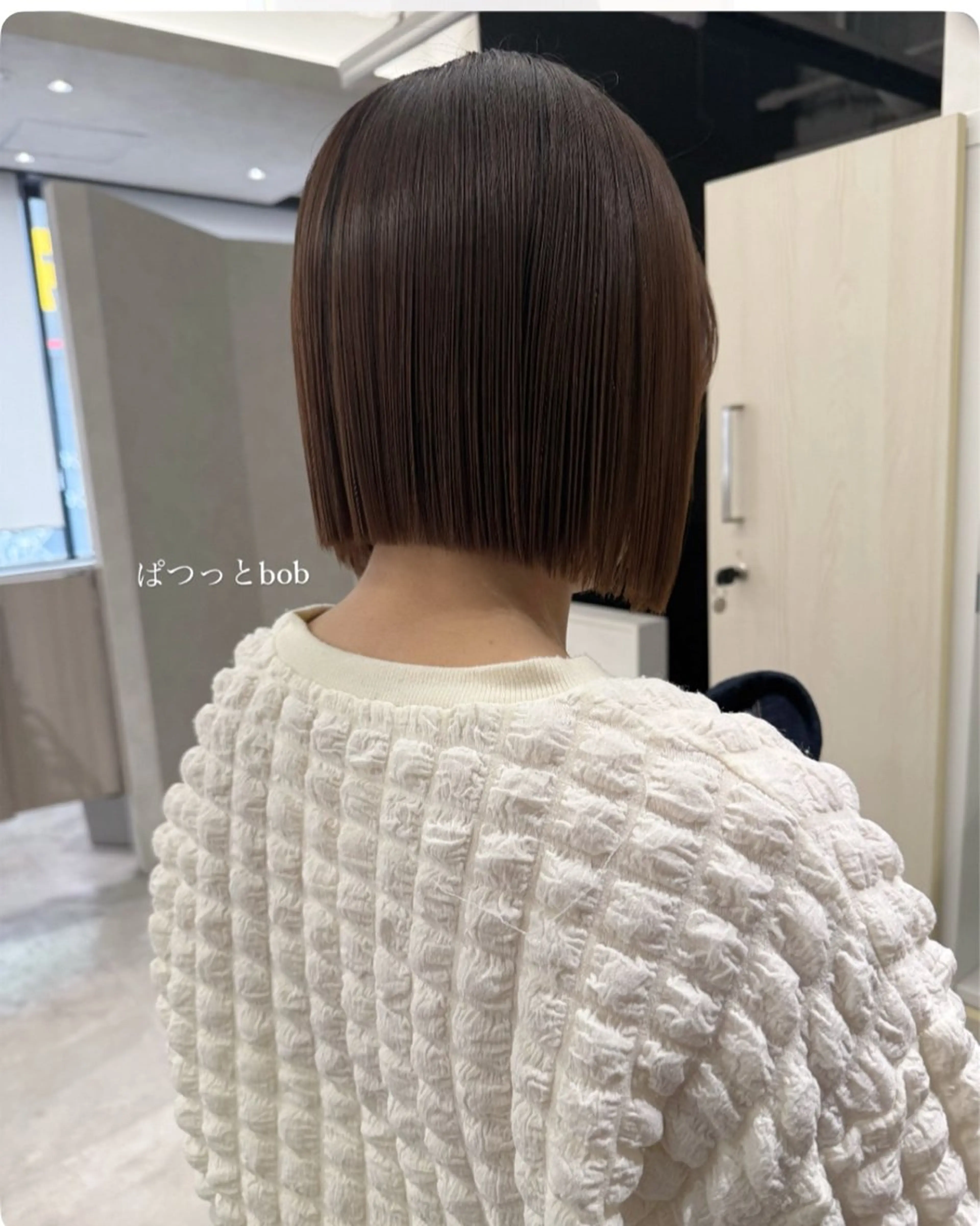 ショート ボブ むく。/顔周りカット /髪質改善ストレートのヘアスタイル