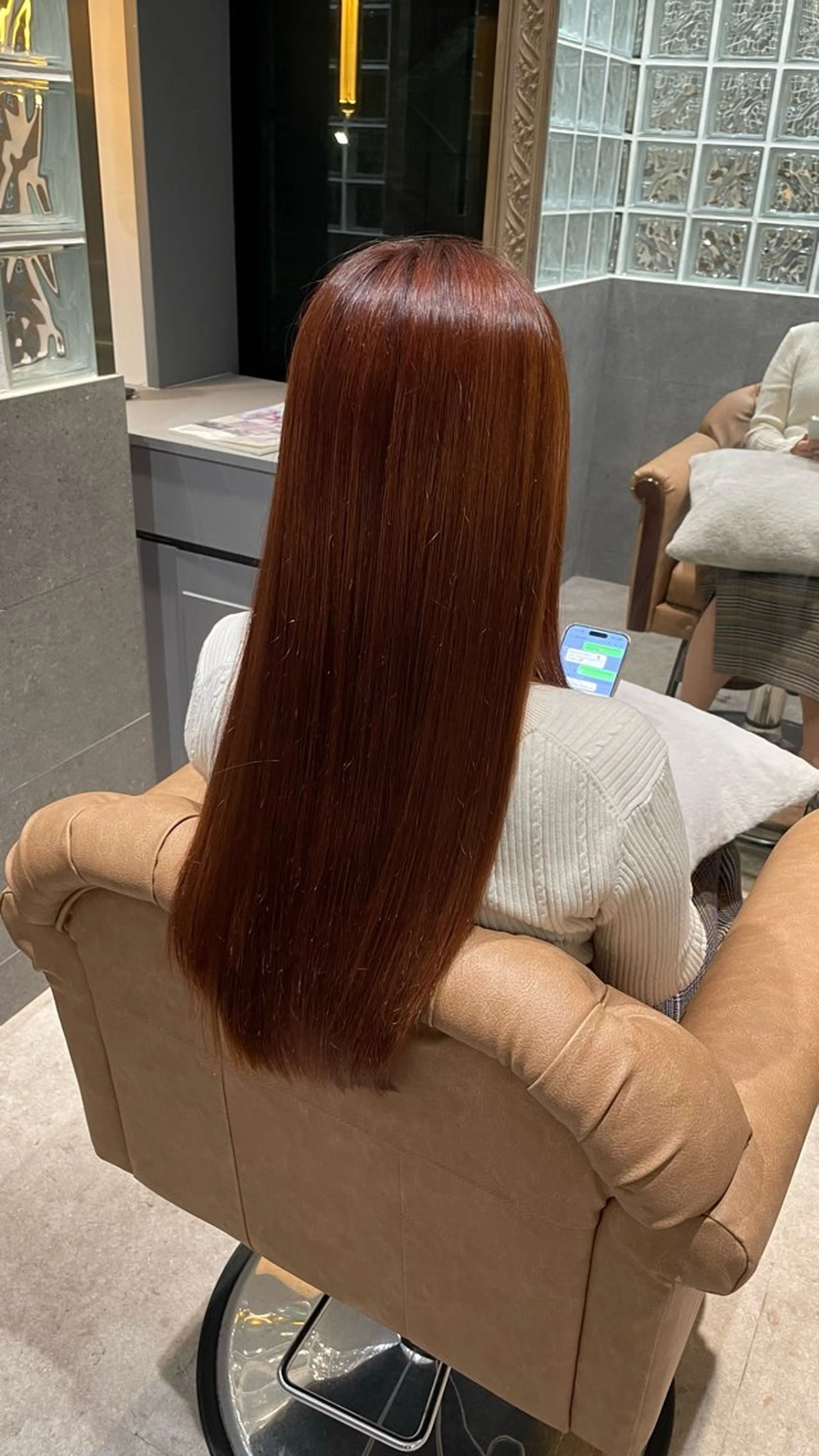 カラー ゆらんちょ/ブリーチ 無w/縮毛矯正/暖色のヘアスタイル