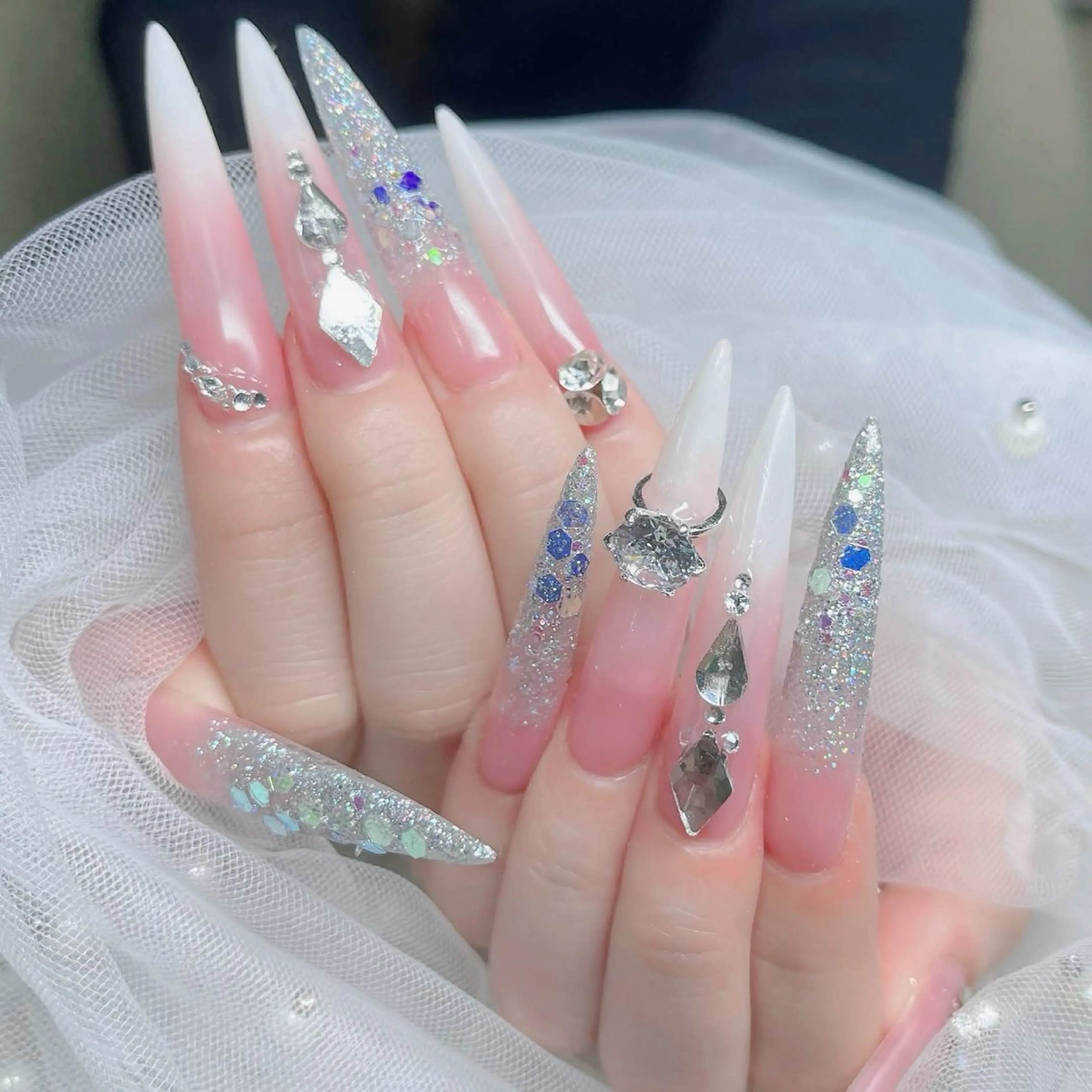 ネイル フットネイル フレンチネイル グラデーション 韓国ネイル ロングネイル ハンドネイル Hani Nail Salonのネイルデザイン