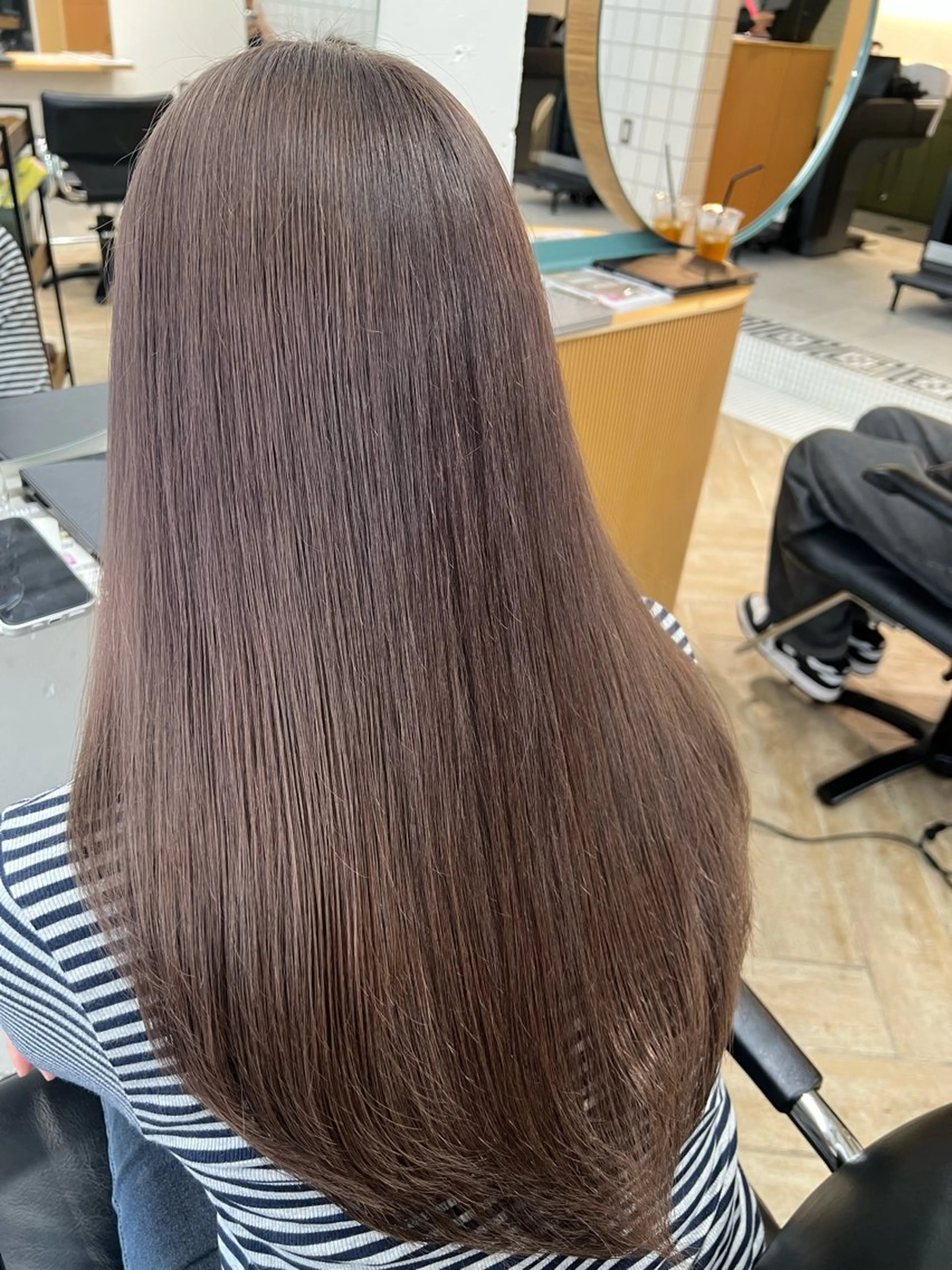 ロング カラー カット ヘアカラー トリートメント ベージュ/髪質改善 新潟/万代/井上佑のヘアスタイル
