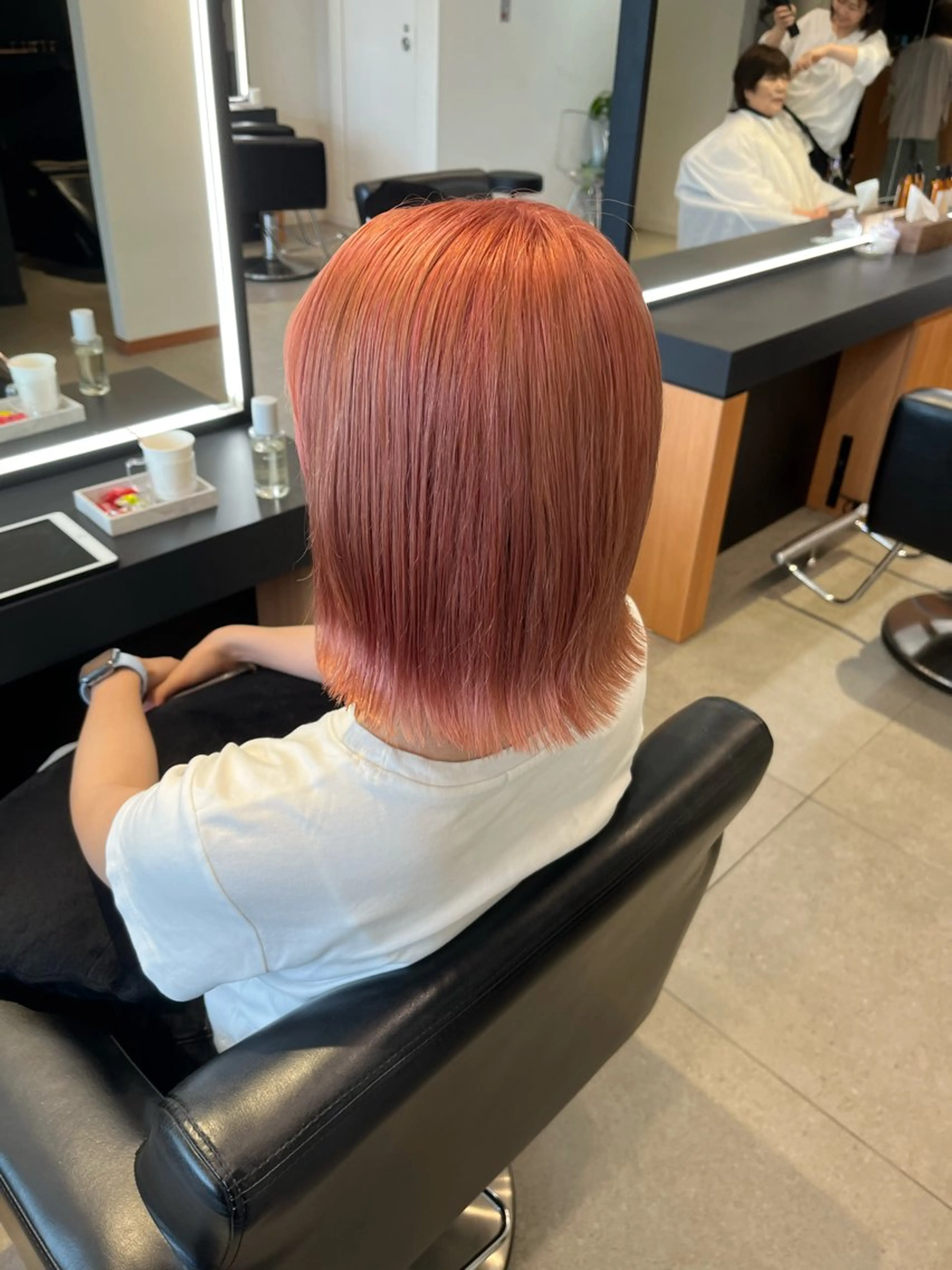 ショート カラー オレンジ ピンクカラー ERII /伏見 カットモデル募集中！のヘアスタイル