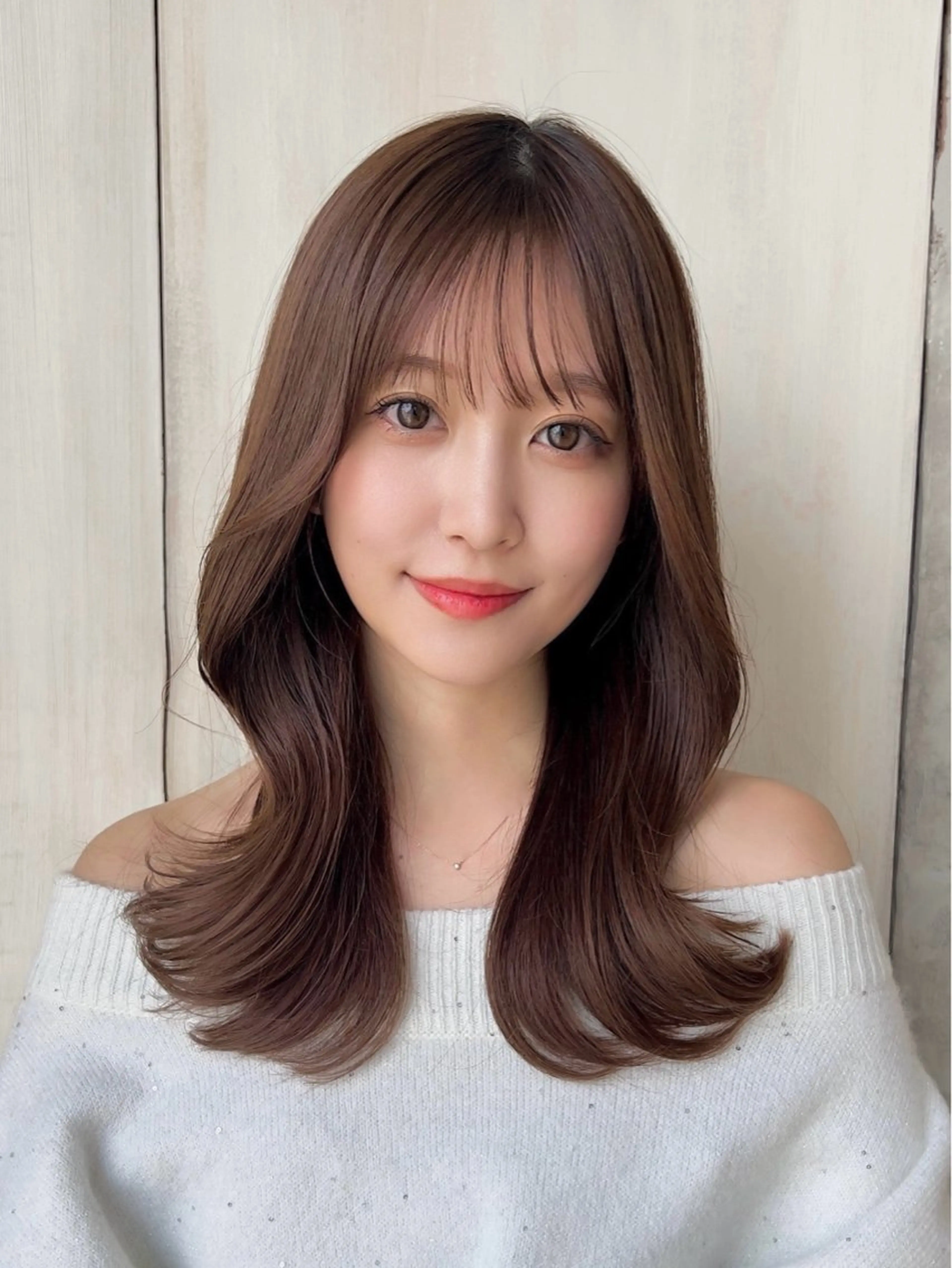 セミロング くびれヘア レイヤーカット カット ヘアカラー トリートメント 🧡くびれヘア/前髪 顔周り🧡久原結衣のヘアスタイル