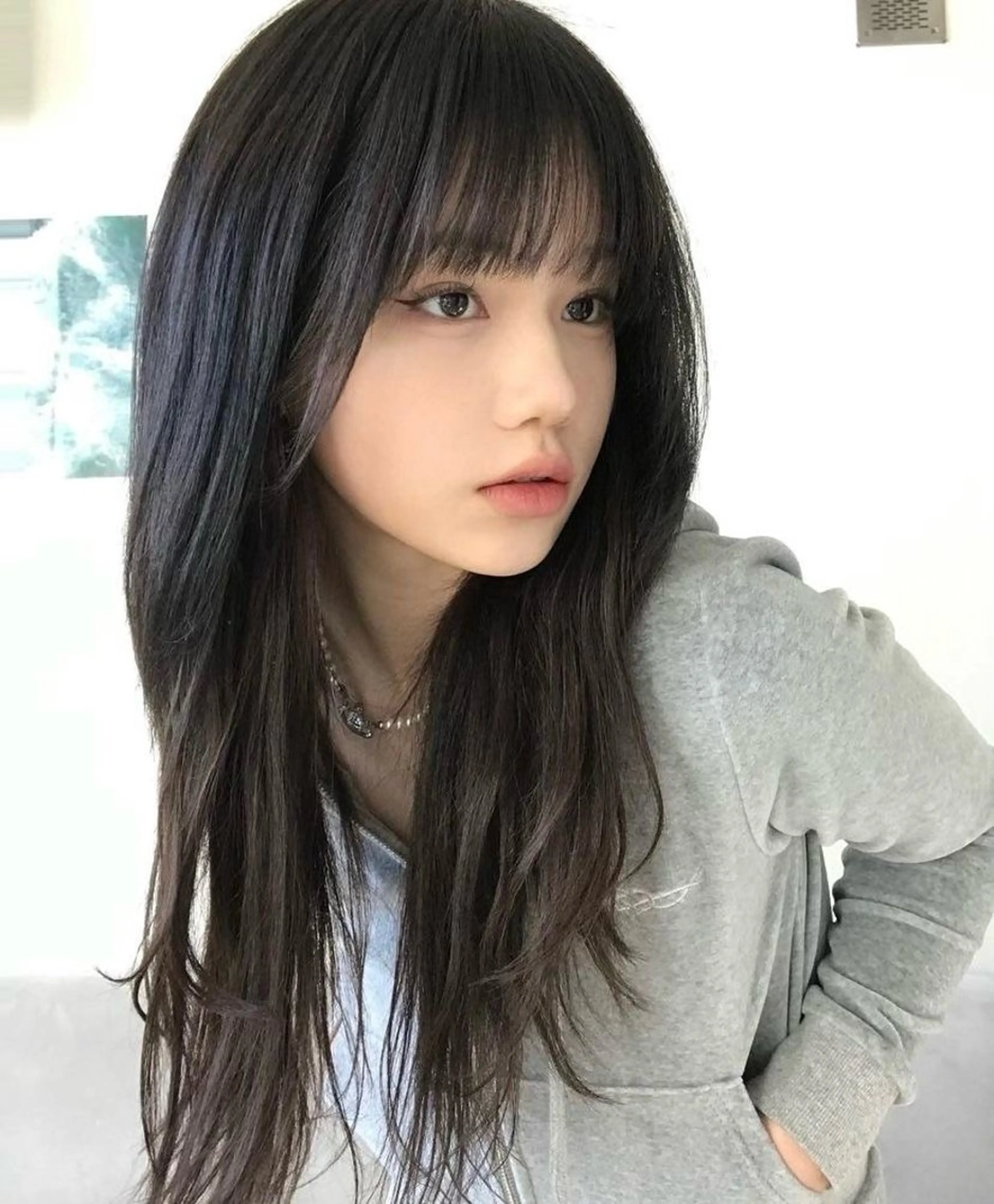 セミロング ケアカラー ボブ 髪質改善 韓国風ヘア レイヤーカット カット トリートメント 艶髪カラー/レイヤ ー支持No.1renのヘアスタイル