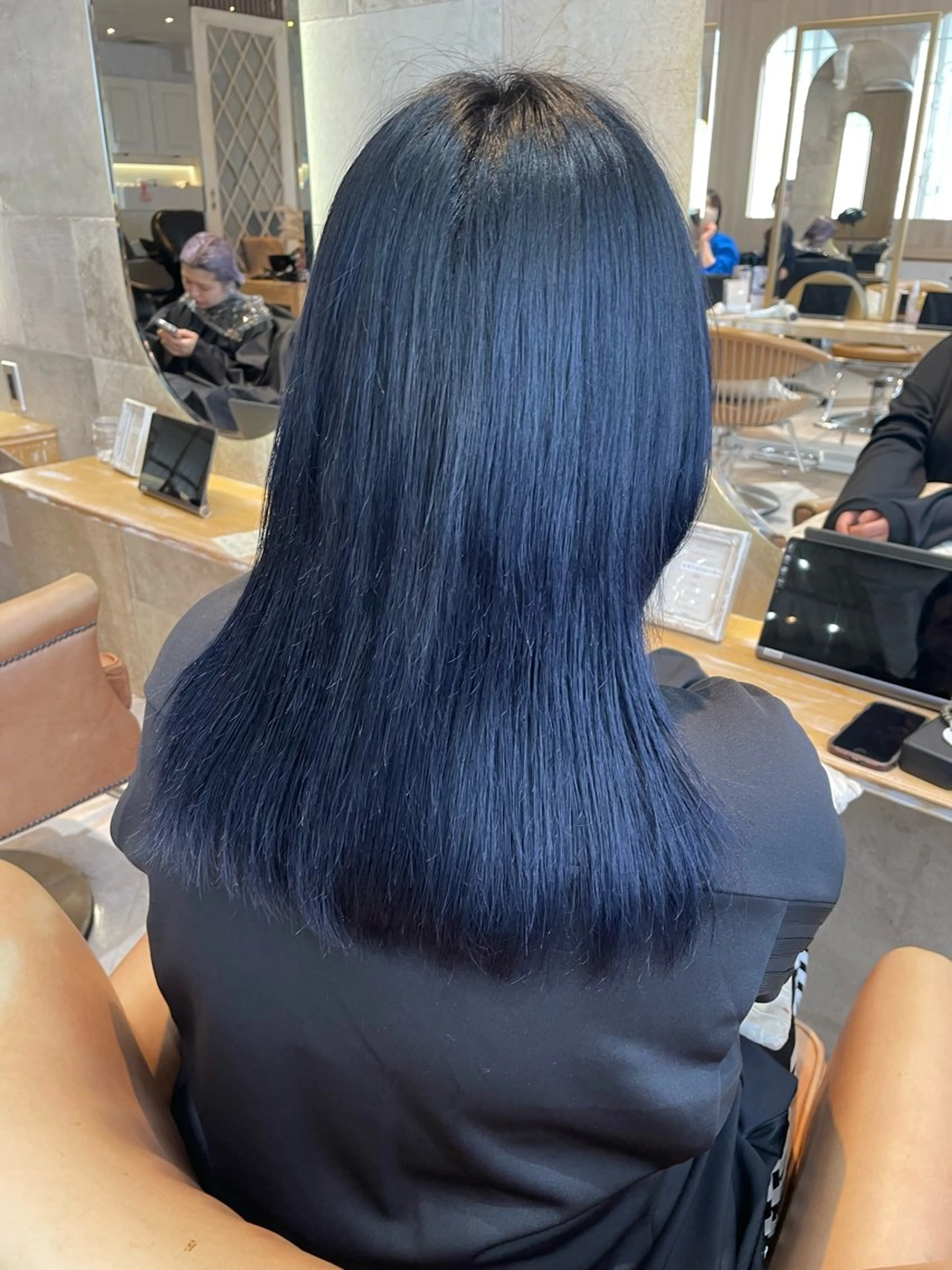 セミロング ヘアカラー トリートメント sakura/韓国 ヘア/ワンホンのヘアスタイル