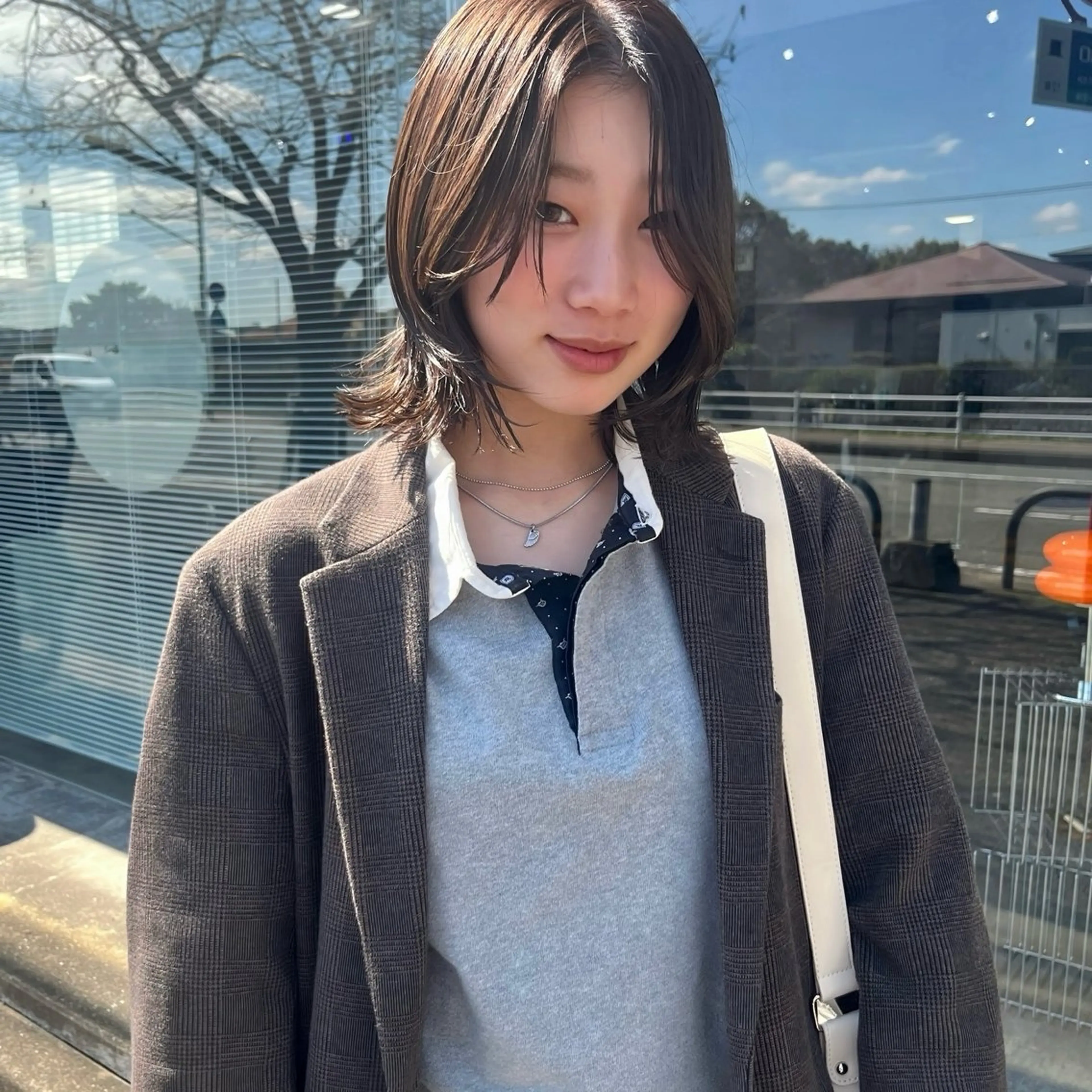 ミディアム カラー レイヤーカット カット ヘアカラー トリートメント yuumi/大濠🪷 顔周り/ハイトーンのヘアスタイル