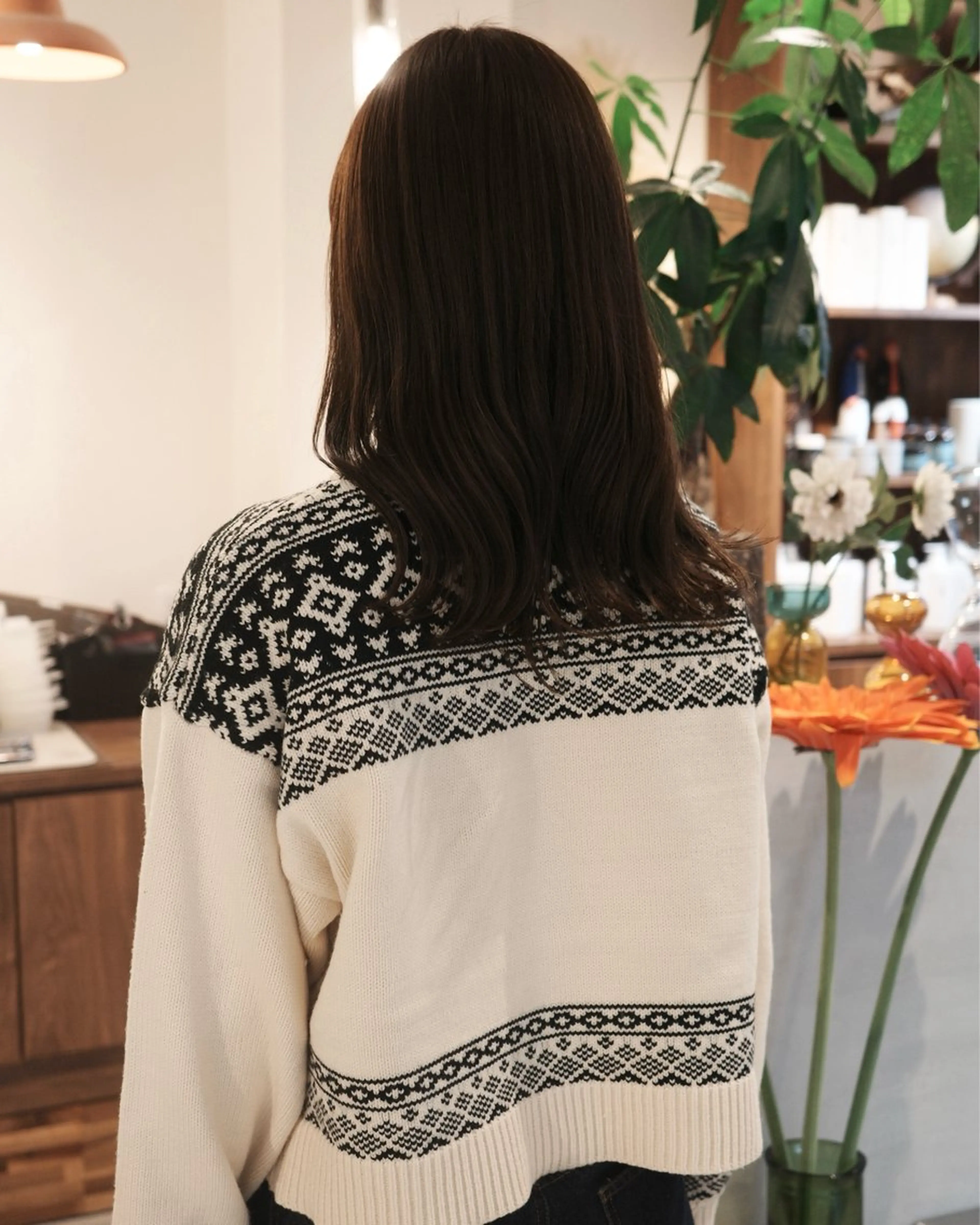 セミロング カラー ブルーカラー トリートメント ヘアカラー トリートメント (h)wim kikoのヘアスタイル