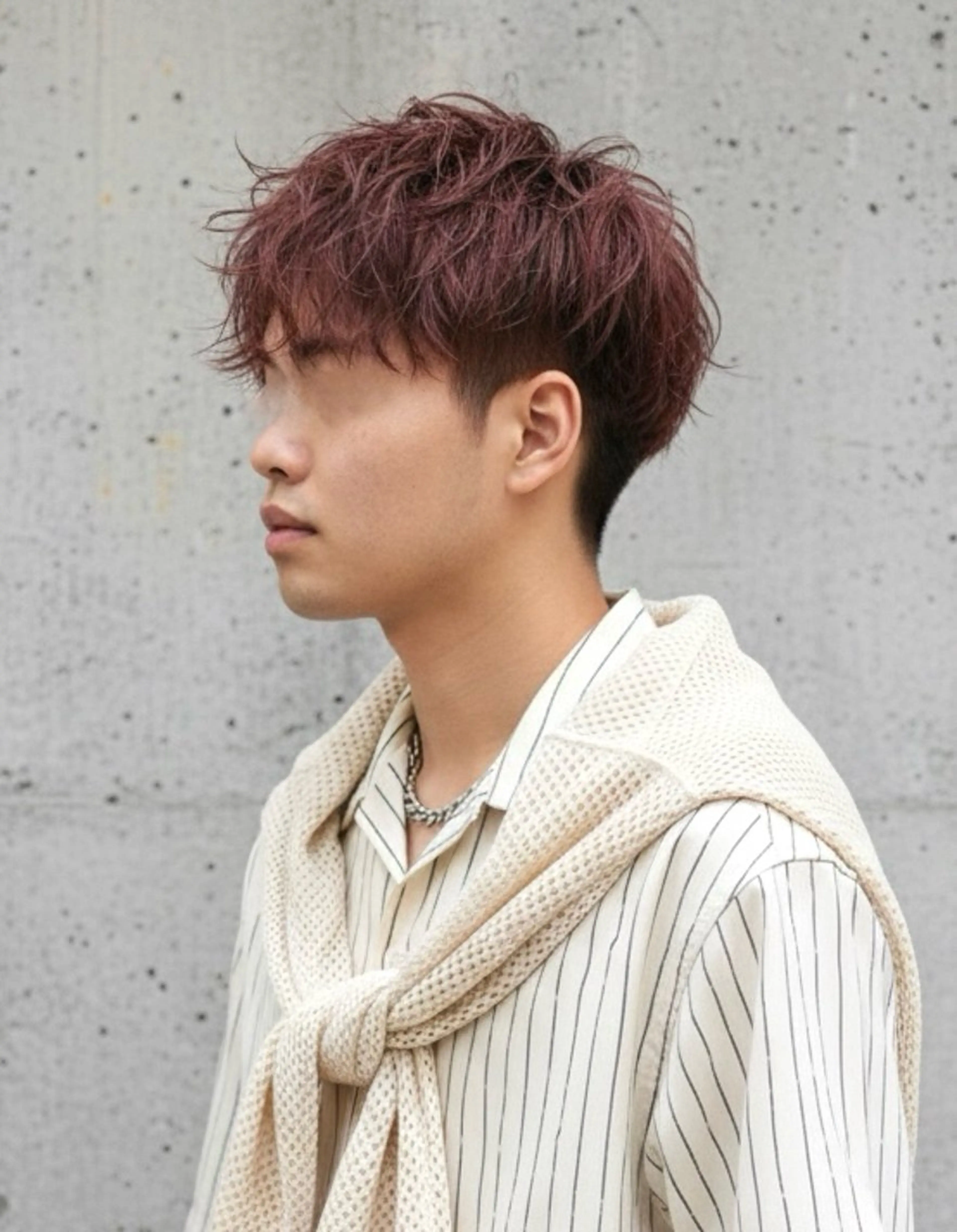 ショート カラー メンズ メンズブリーチ 刈り上げ ブリーチ ブリーチなしカラー レッドカラー カット ヘアカラー 大人メンズパーマ /石川瑠青のヘアスタイル