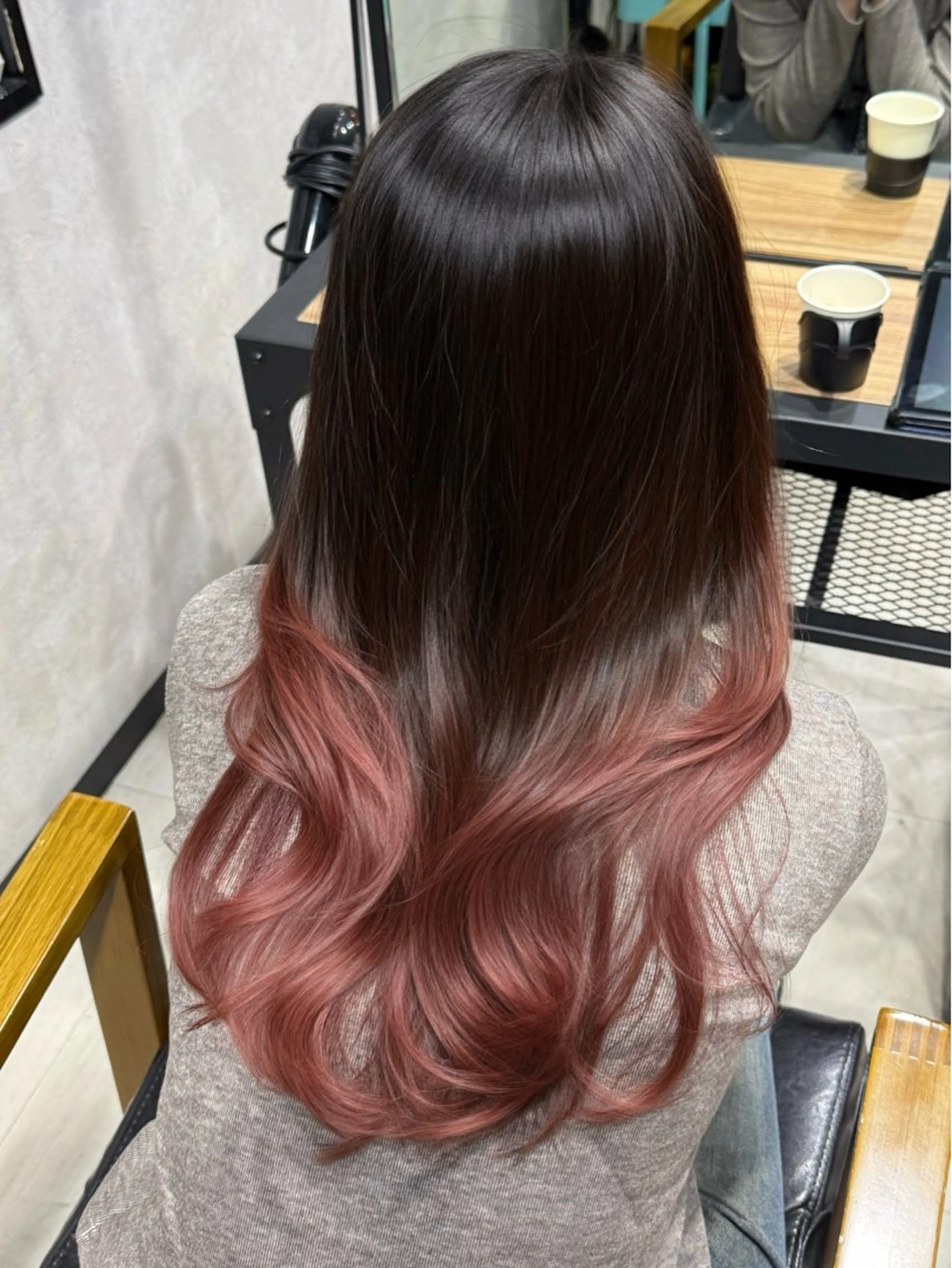 ロング ヘアカラー 韓国ヘア りんのヘアスタイル