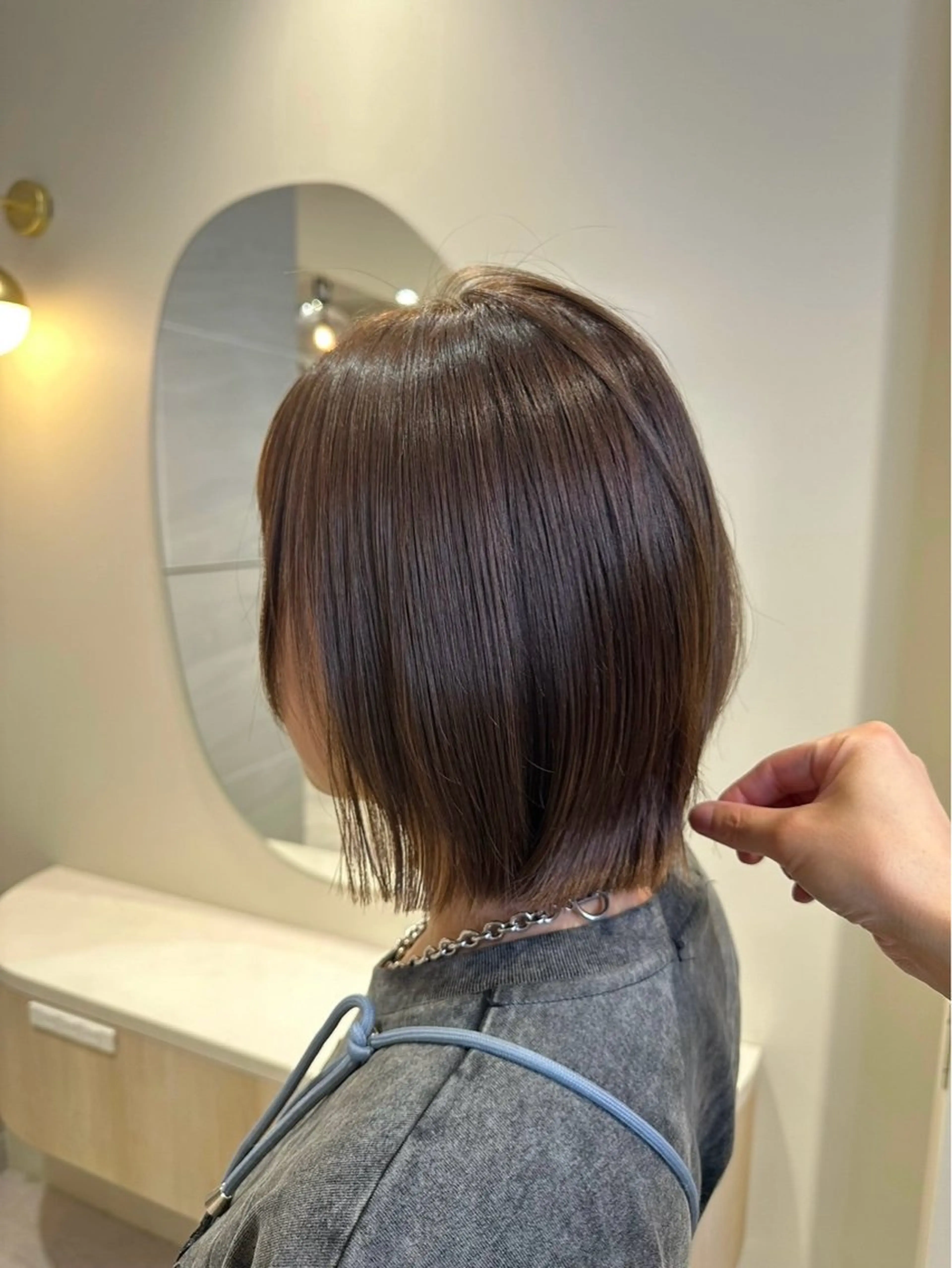 ショート カラー イルミナカラー ボブ くびれヘア カット ヘアカラー Ms.CHARM所属・透明感カラー🌿 グレージュ🐺陽介のヘアスタイル