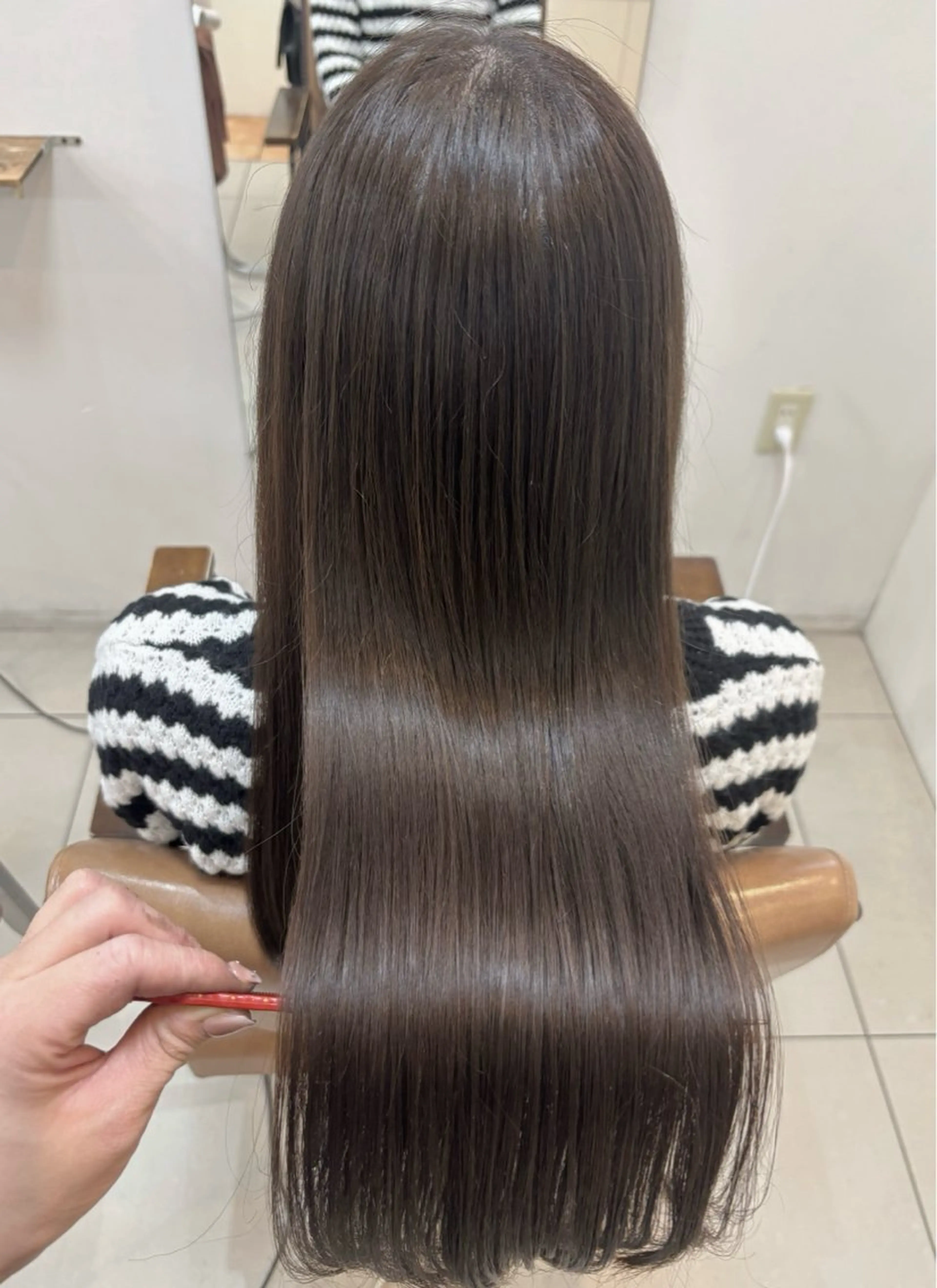 セミロング カラー グレージュ 髪質改善 ヘアカラー 頭皮×髪質改善 透明感カラー💎中村のヘアスタイル