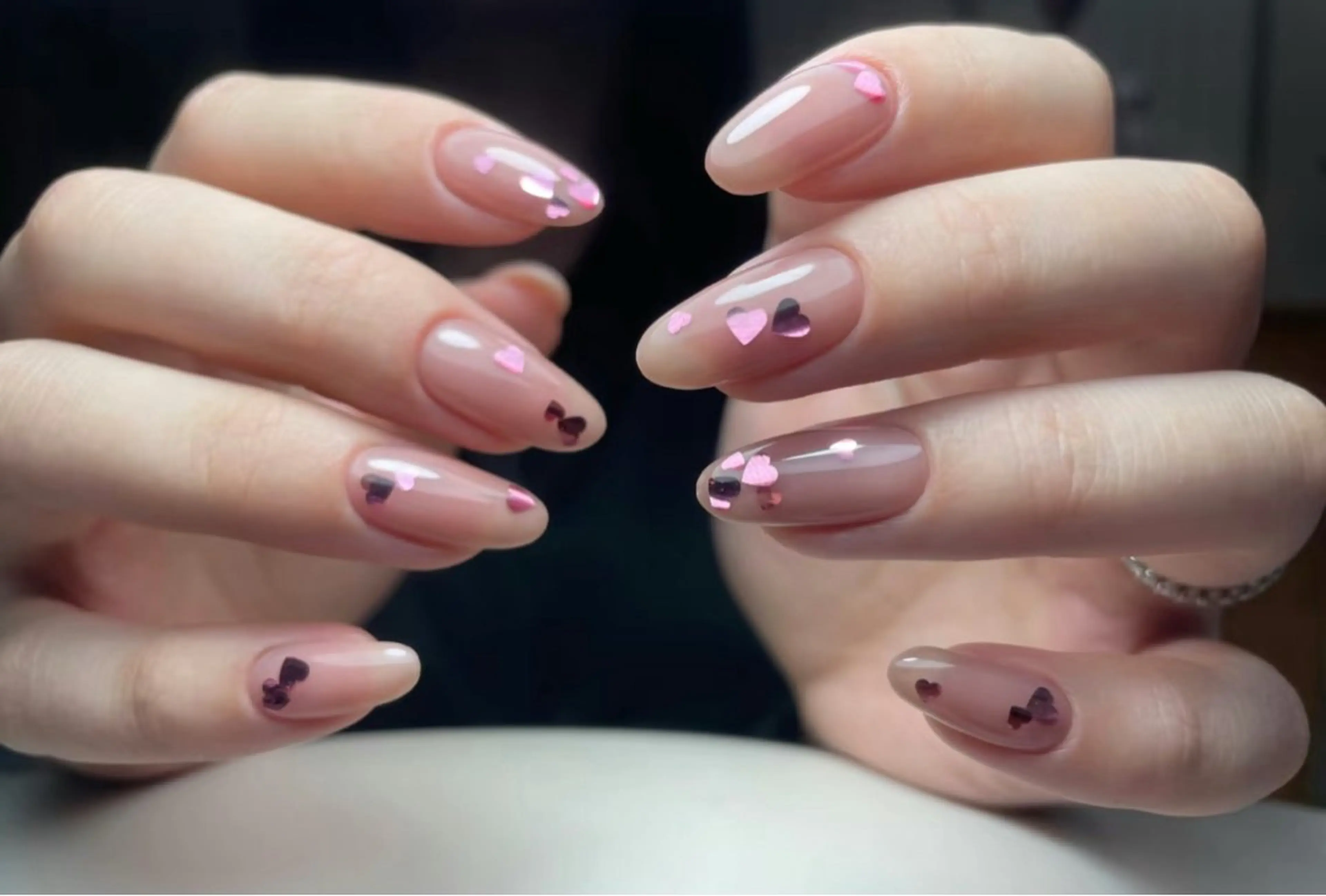 ネイル フレンチネイル グラデーション キラキラネイル 韓国ネイル マグネットネイル ハンドネイル 🎀🎀YooLi Nail Salonのネイルデザイン