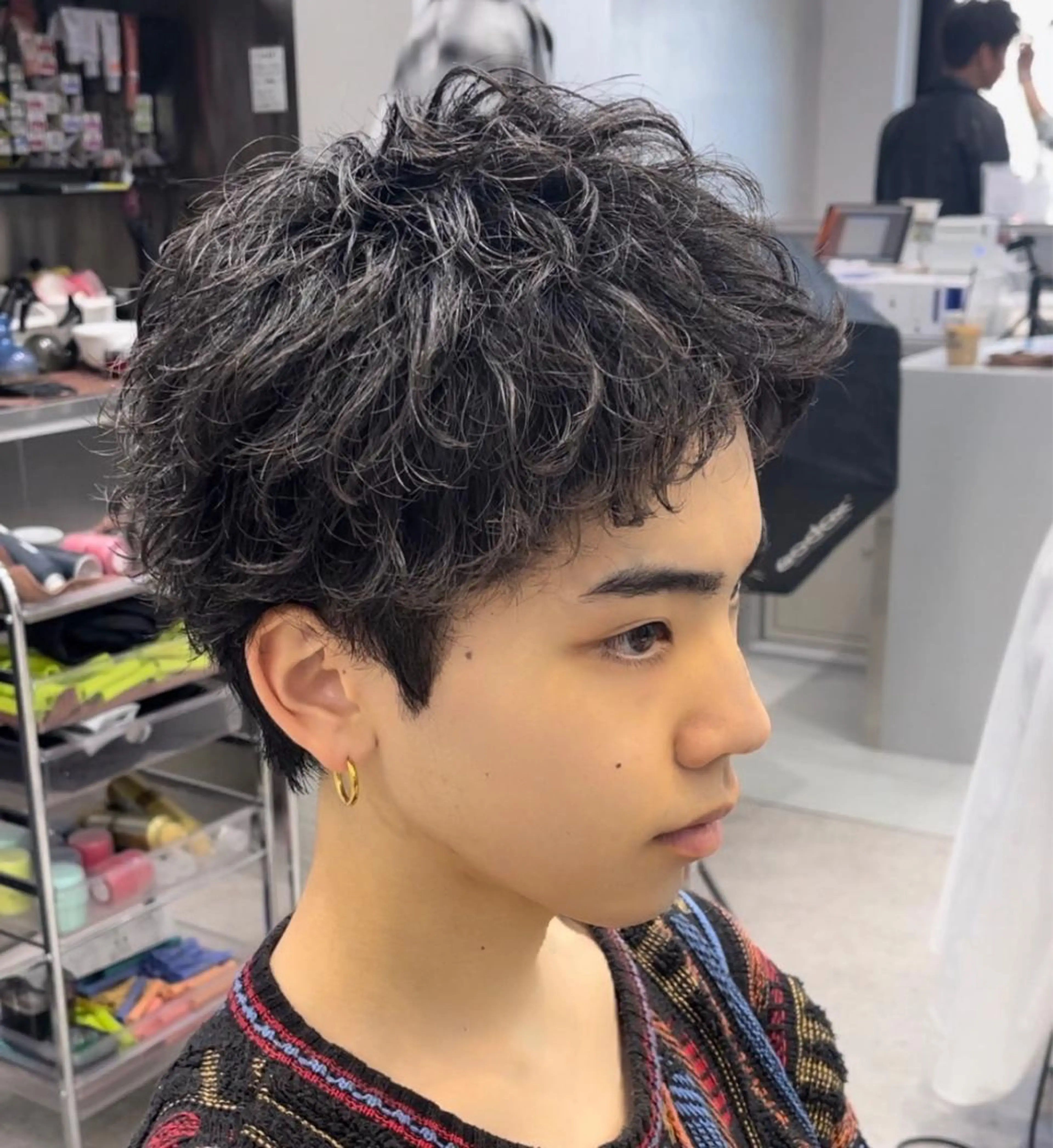 ショート パーマ メンズ メンズパーマ スペインカール スパイキーショート ツイストスパイラルパーマ 波巻きパーマ 松下 友希 【fifth】のヘアスタイル