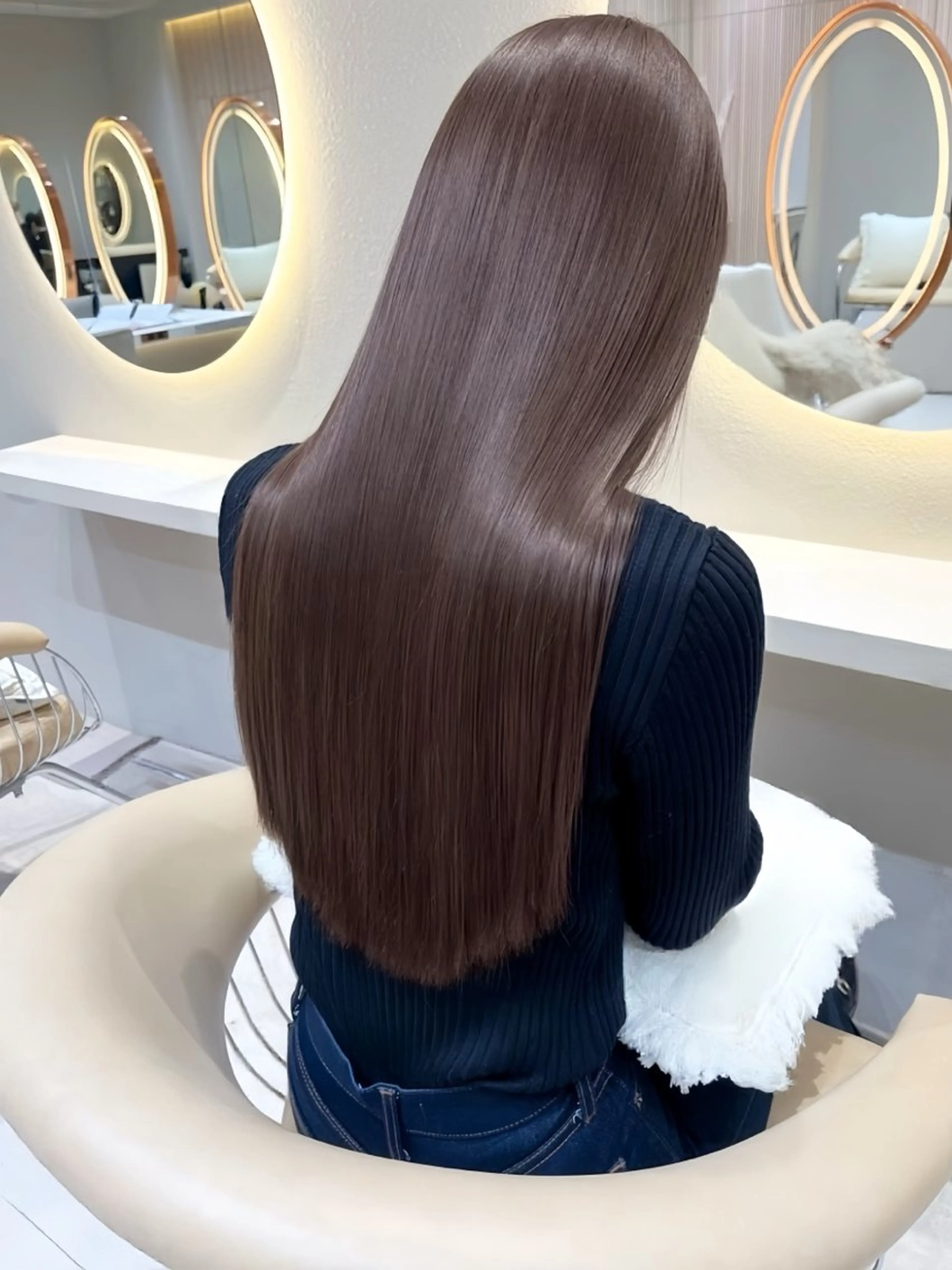 ロング カラー カット 縮毛矯正 興津/韓国レイヤー ダブルカラー美髪縮毛のヘアスタイル