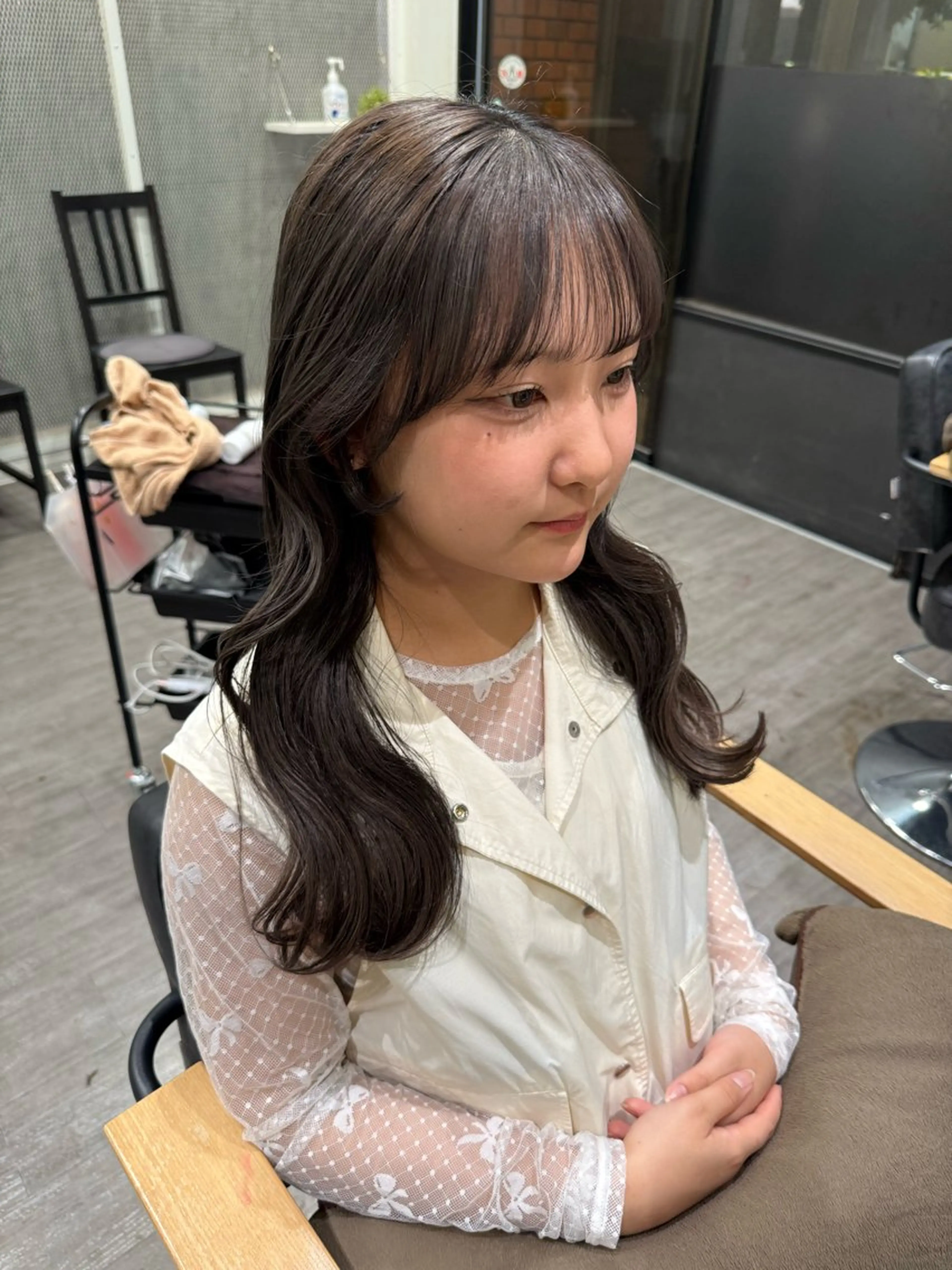 セミロング カラー ブリーチ グレージュ カット ヘアカラー トリートメント 艶髪レイヤー上田 紗也🇰🇷💗のヘアスタイル