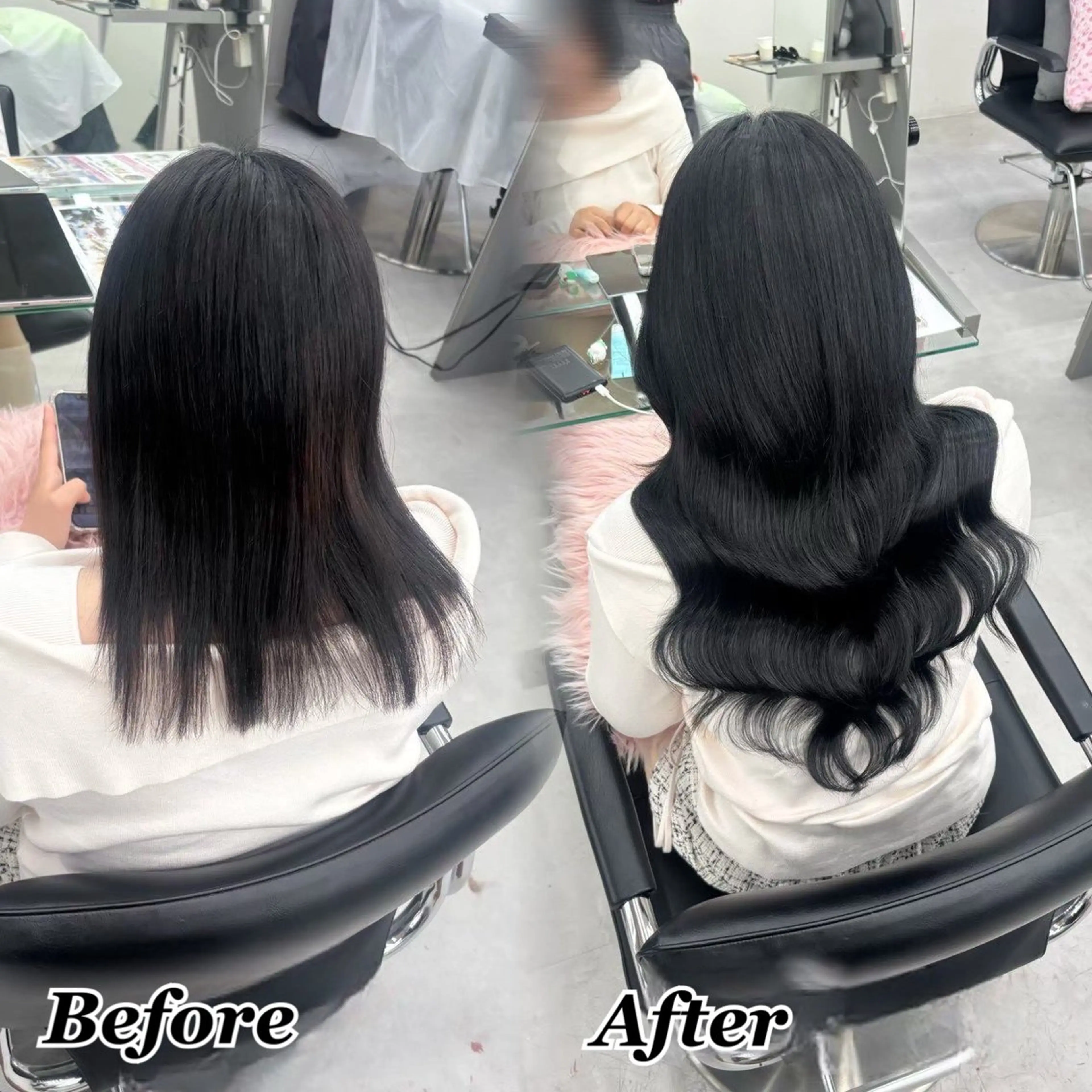 エクステ ヘアメ🎀推しカラー 🥣横浜/しほ🧸のヘアスタイル