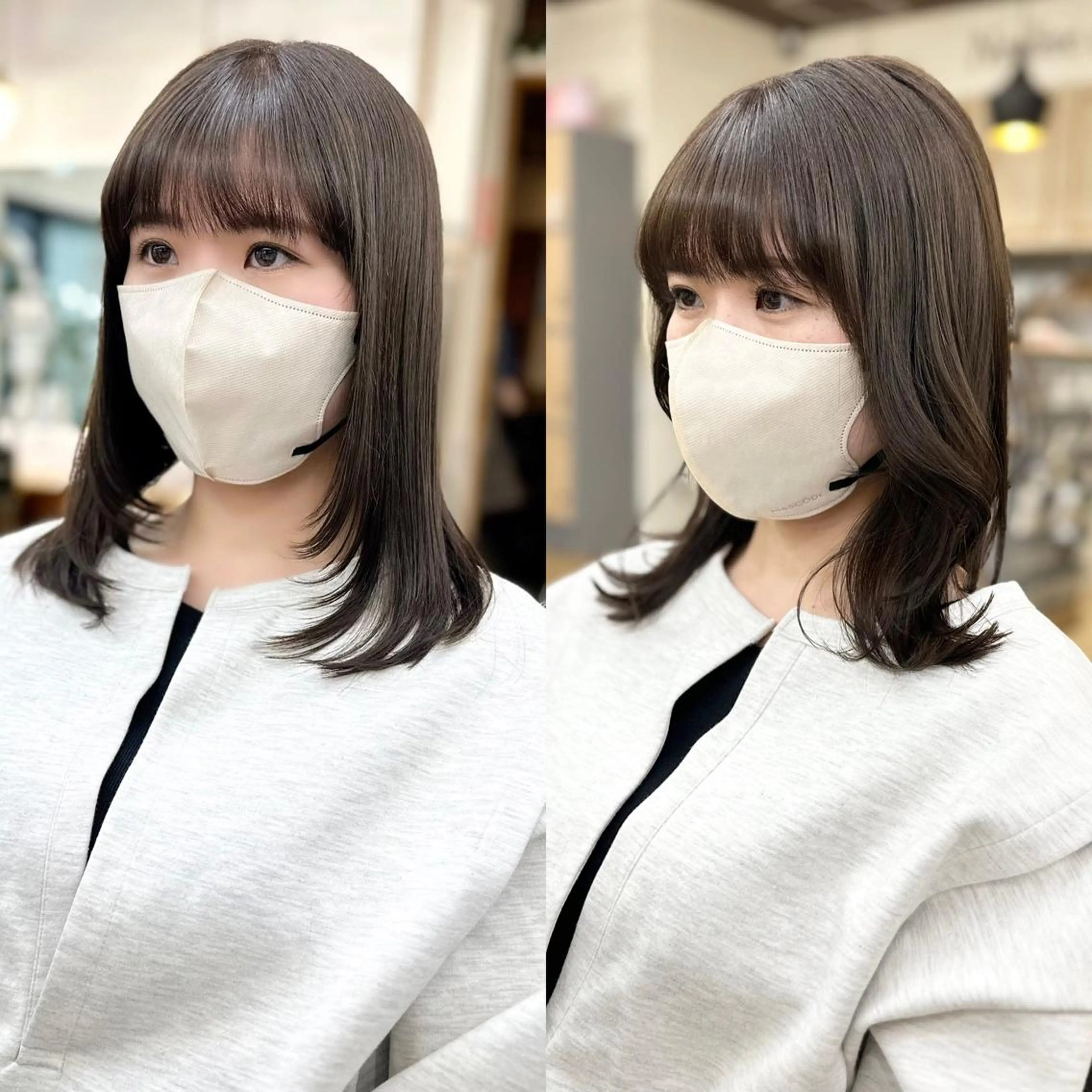 ミディアム カラー パーマ ヘアアレンジ メンズ キッズ ネイル マツエク・マツパ アイブロウ レイヤーカット／顔周 りカット/縮毛矯正のヘアスタイル