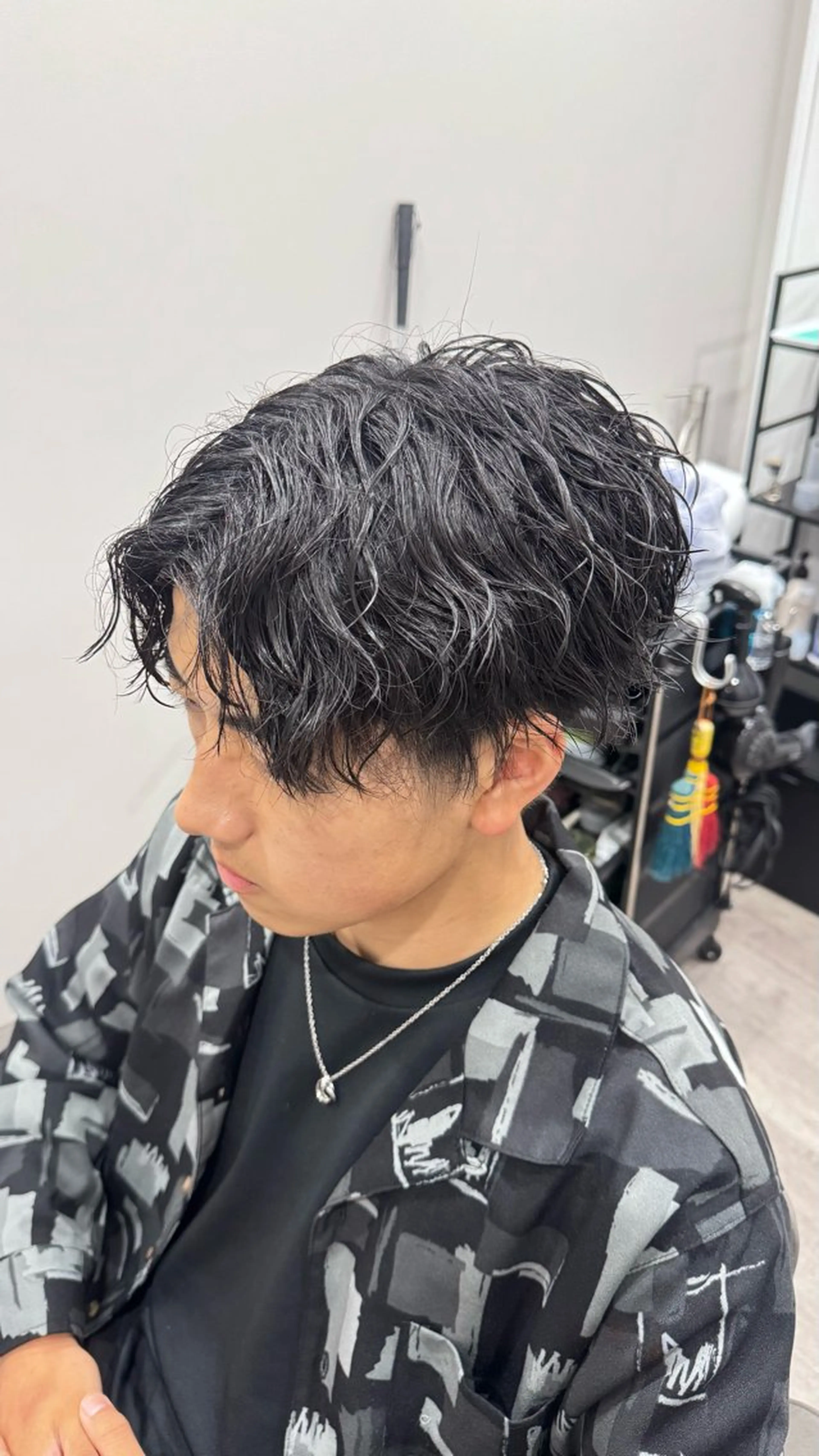 パーマ メンズ カット パーマ ヘアセット mid-c アシスタントひさとのヘアスタイル