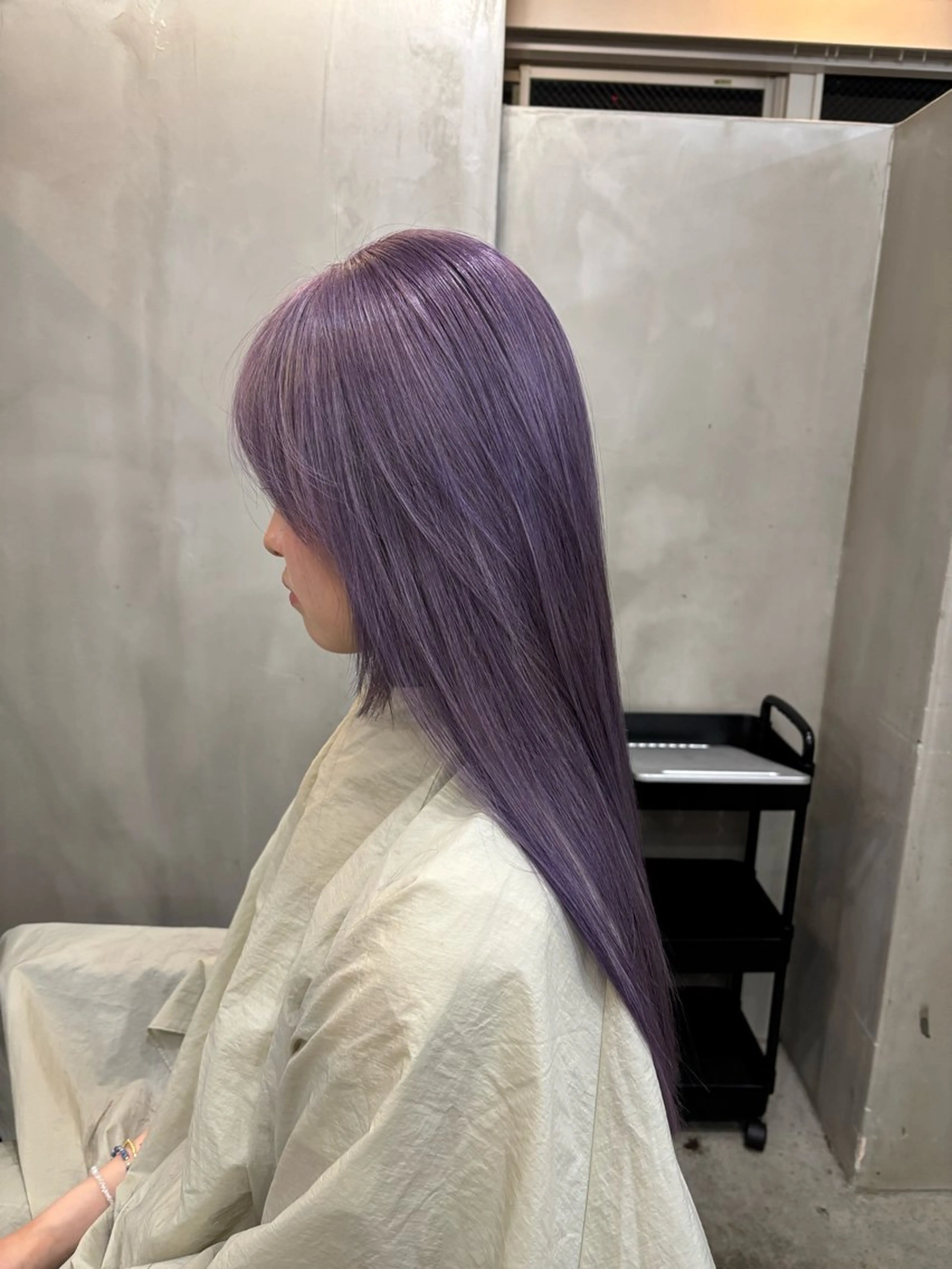 ロング カラー ブリーチ パープルカラー ヘアカラー 中園康 /カラー/ブリーチのヘアスタイル