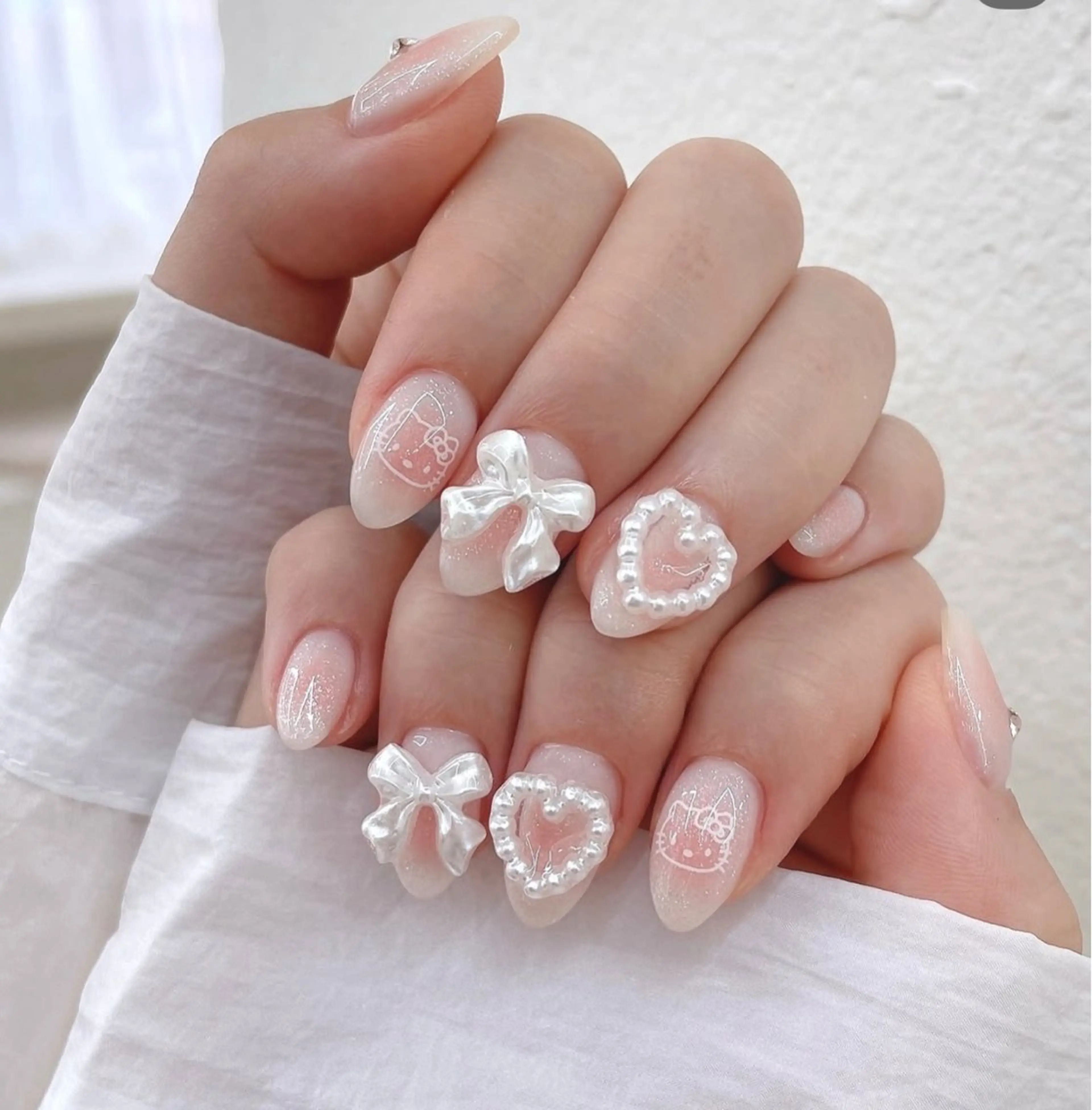 ネイル ハンドネイル 🎀PG🩵 ネイルサロンのネイルデザイン