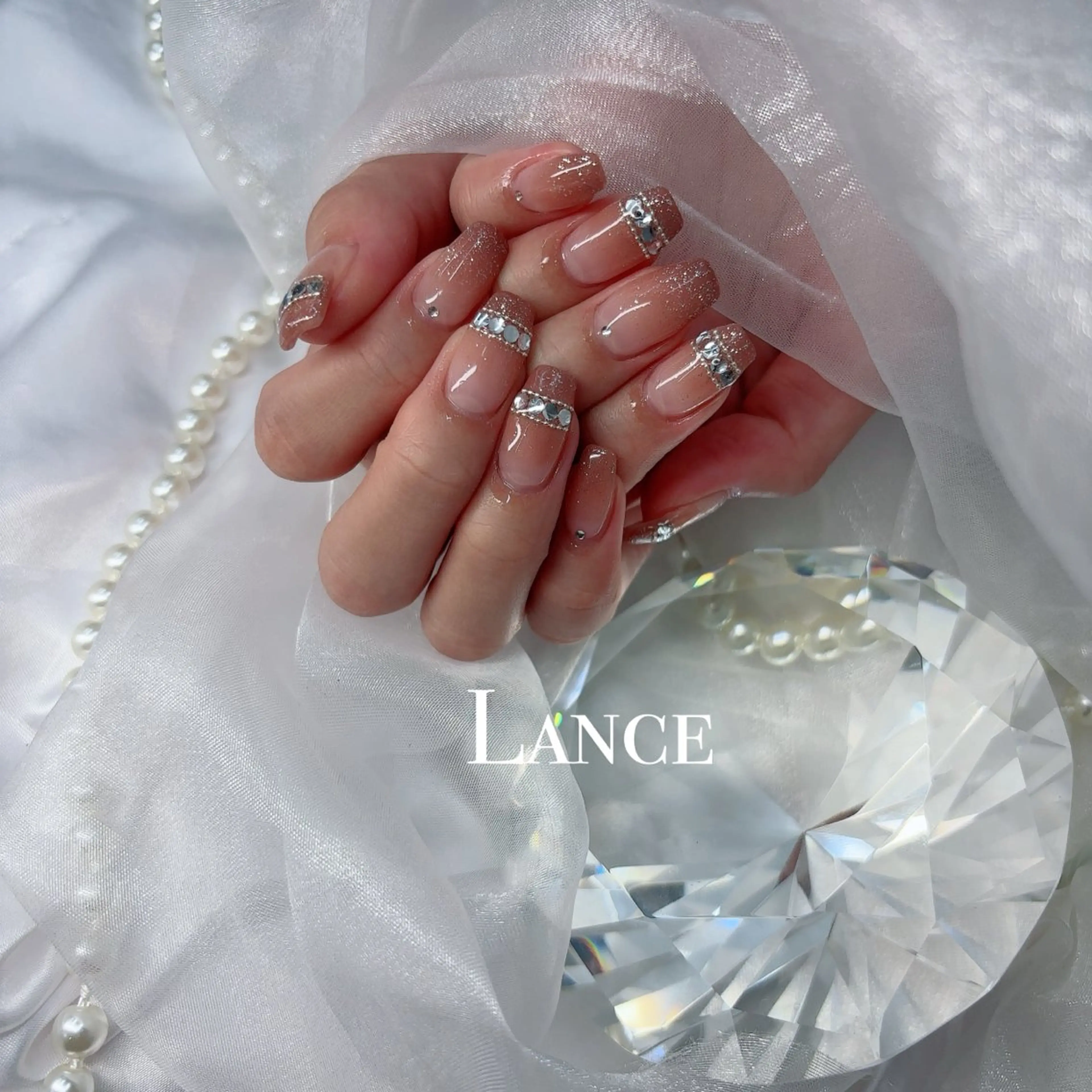 ネイル オーロラネイル フットネイル 氷ネイル・うるうるネイル キラキラネイル 韓国ネイル Lance nailのネイルデザイン