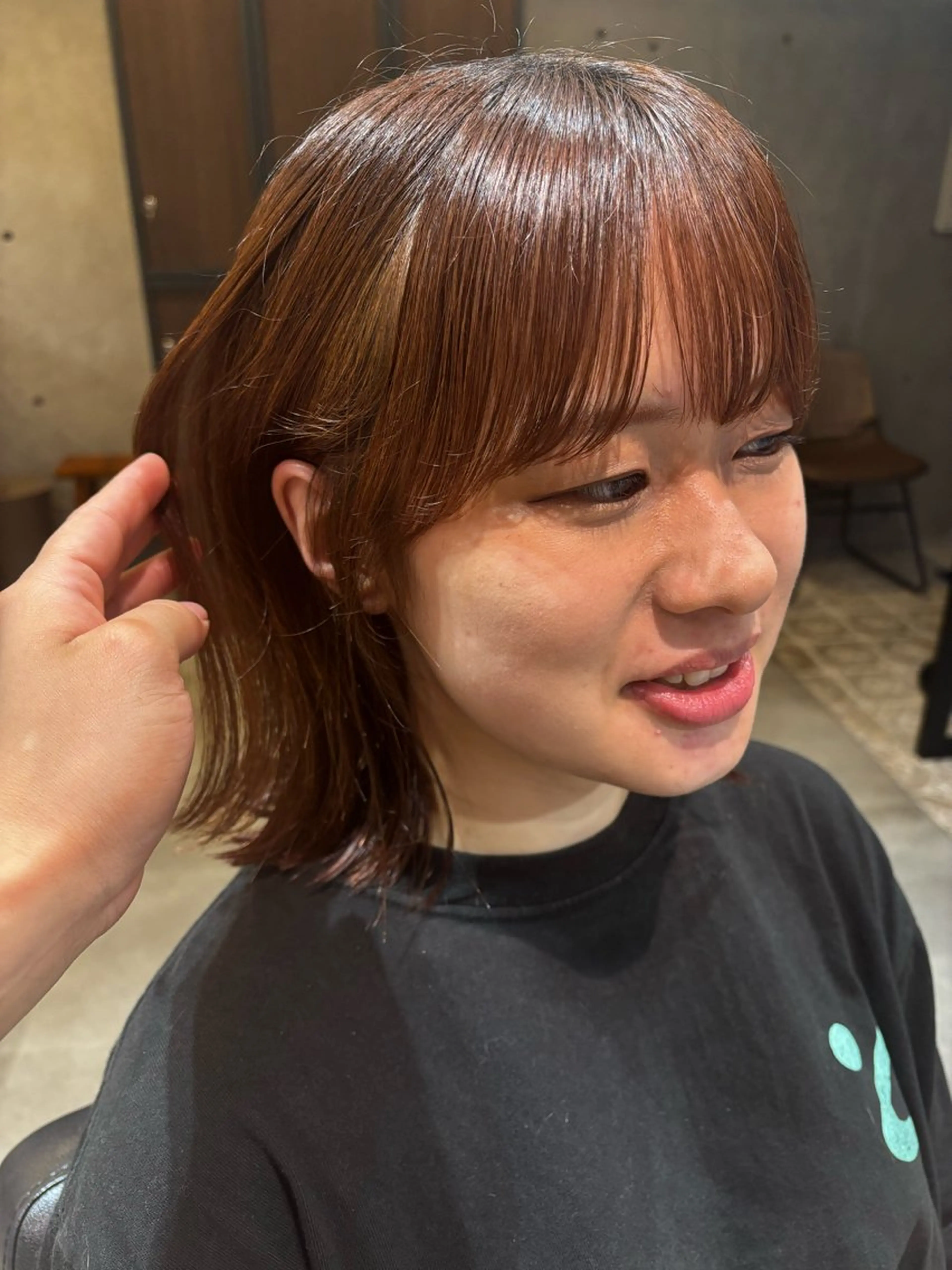 ミディアム 🍑おおしまくるみ 🍑暖色/ボブのヘアスタイル