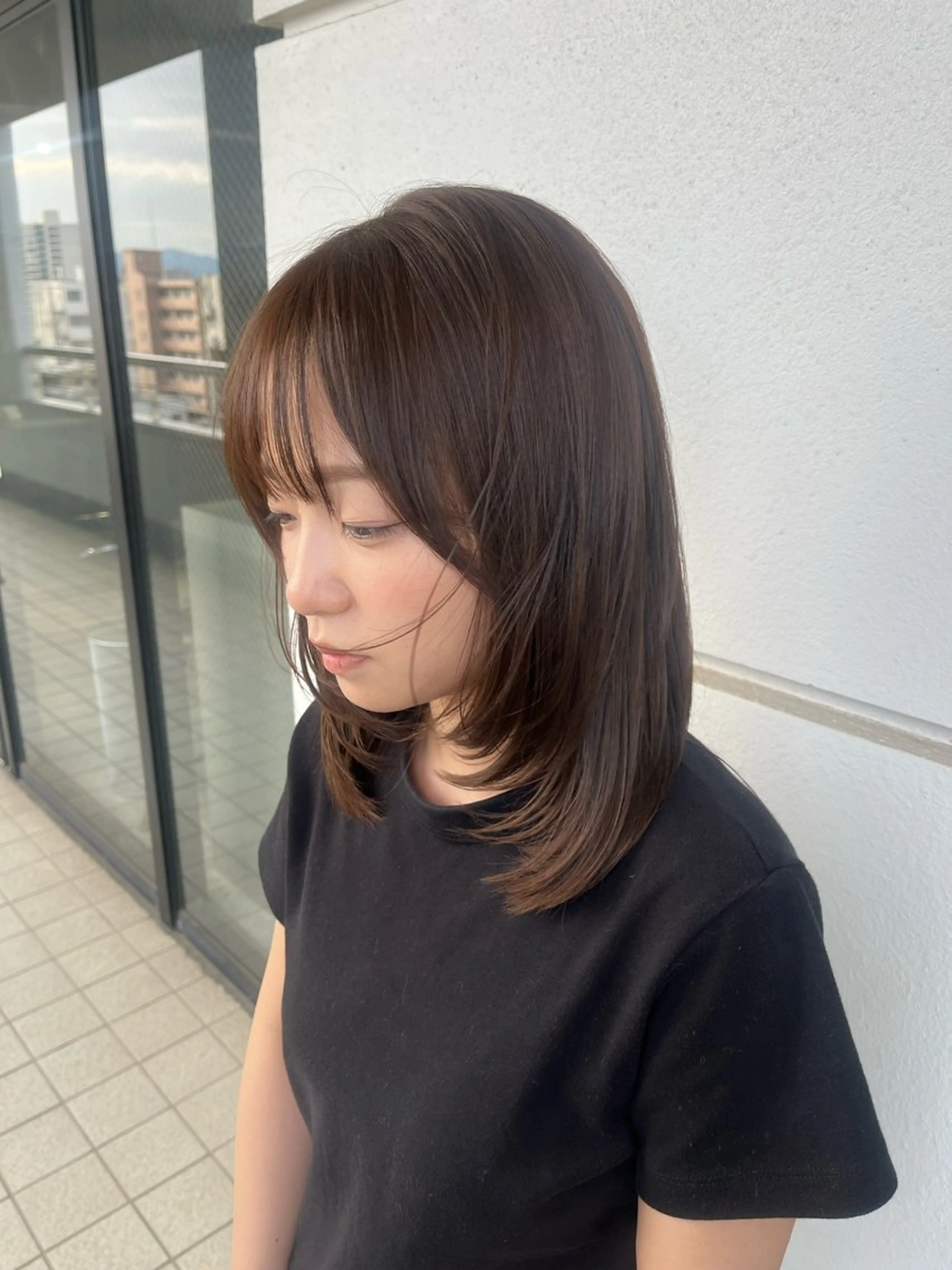 ミディアム カット ヘアカラー トリートメント 髪質改善×ブリーチ 無しWカラー🫧天神のヘアスタイル