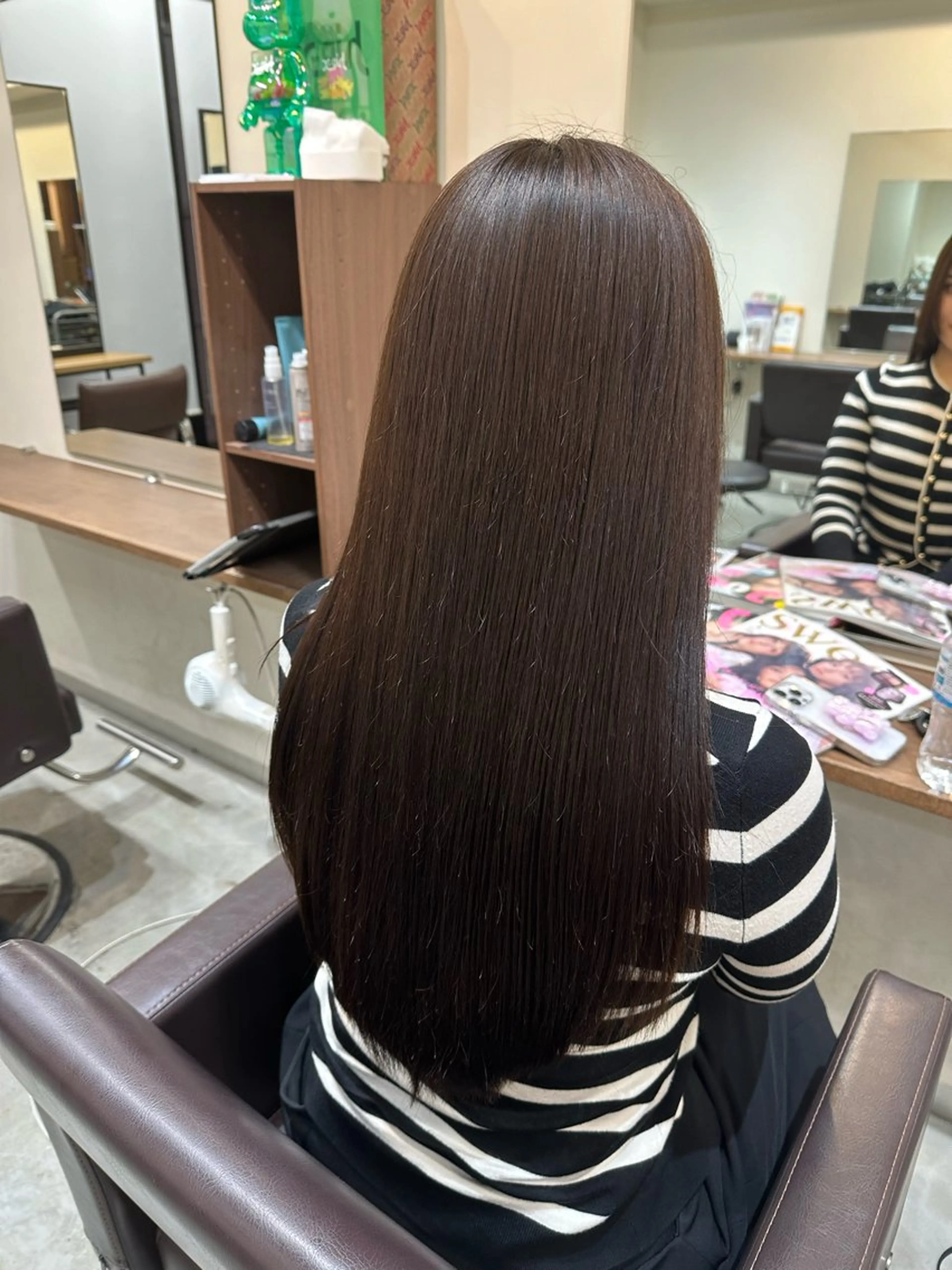 ロング 伸ばしかけ 縮毛矯正 トリートメント 縮毛矯正+モテカラー 🎀✨MIHOのヘアスタイル