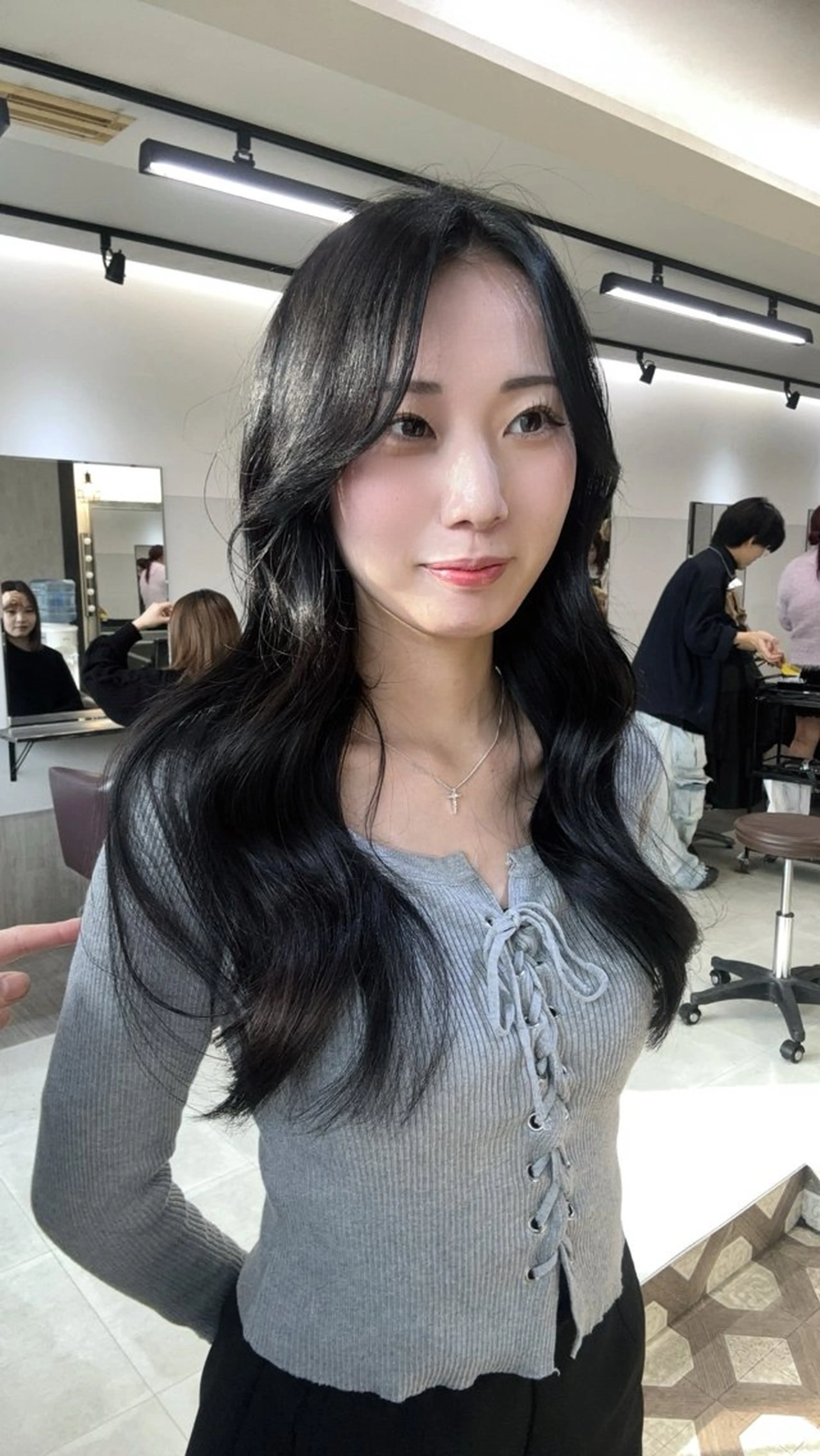 ロング カラー カット ヘアカラー トリートメント ユイ☆レイヤーカット ヘアセット/ブリーチのヘアスタイル