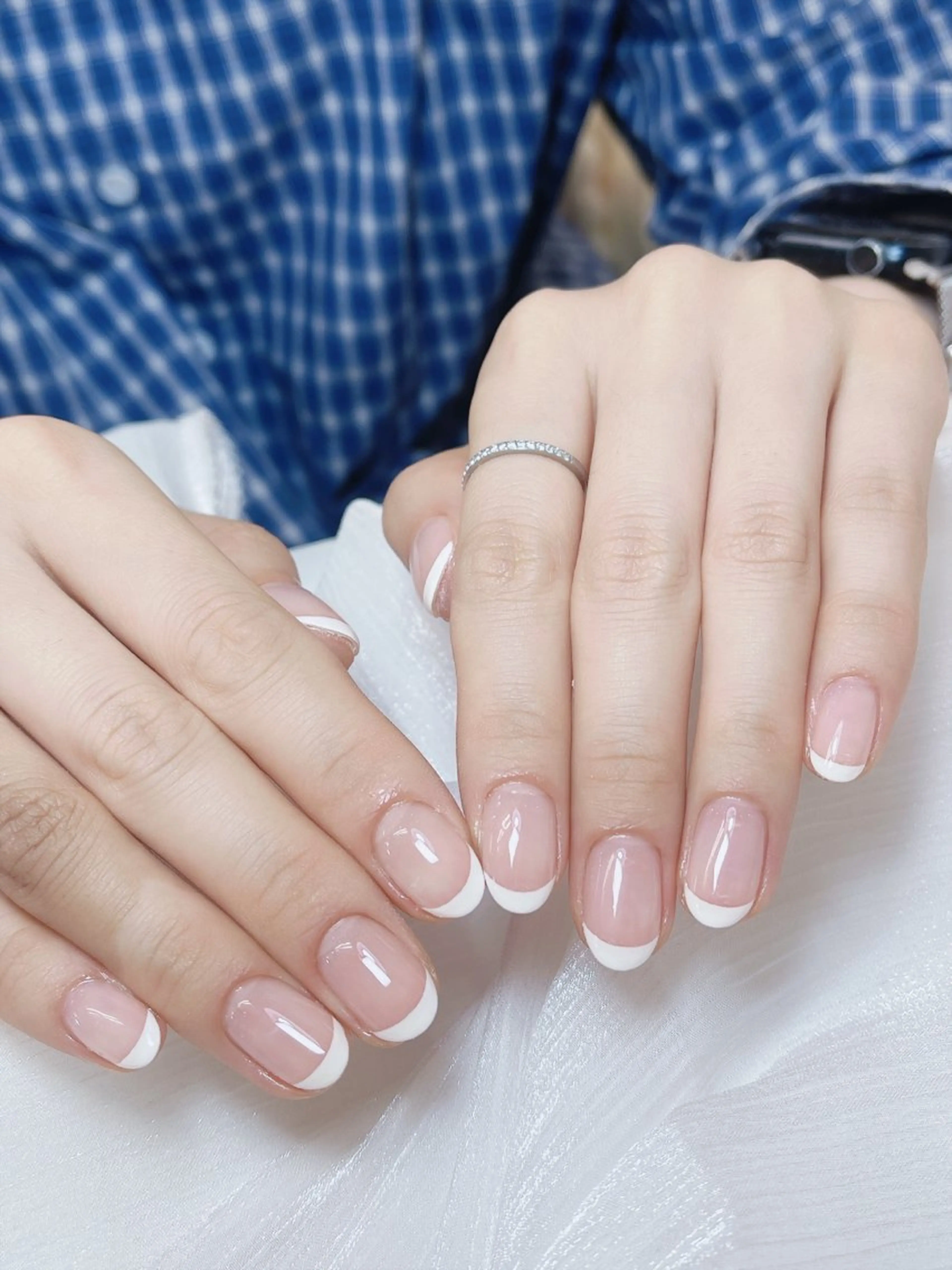 ネイル チークネイル フレンチネイル グラデーション キラキラネイル 韓国ネイル ハンドネイル DUO MI nail salonのネイルデザイン