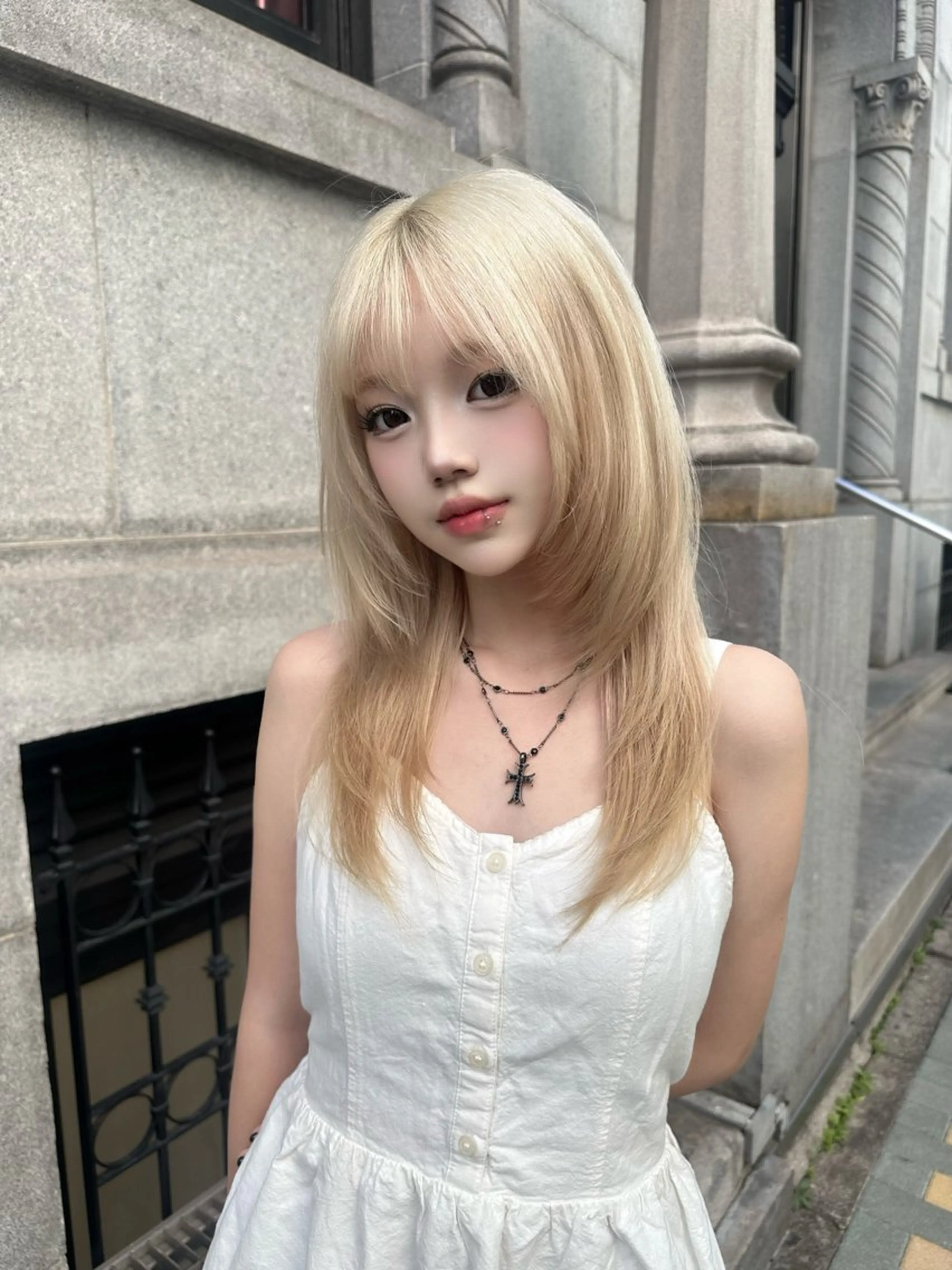 セミロング カット ヘアカラー トリートメント RiA/レイヤーカッ ト/ハッシュカットのヘアスタイル