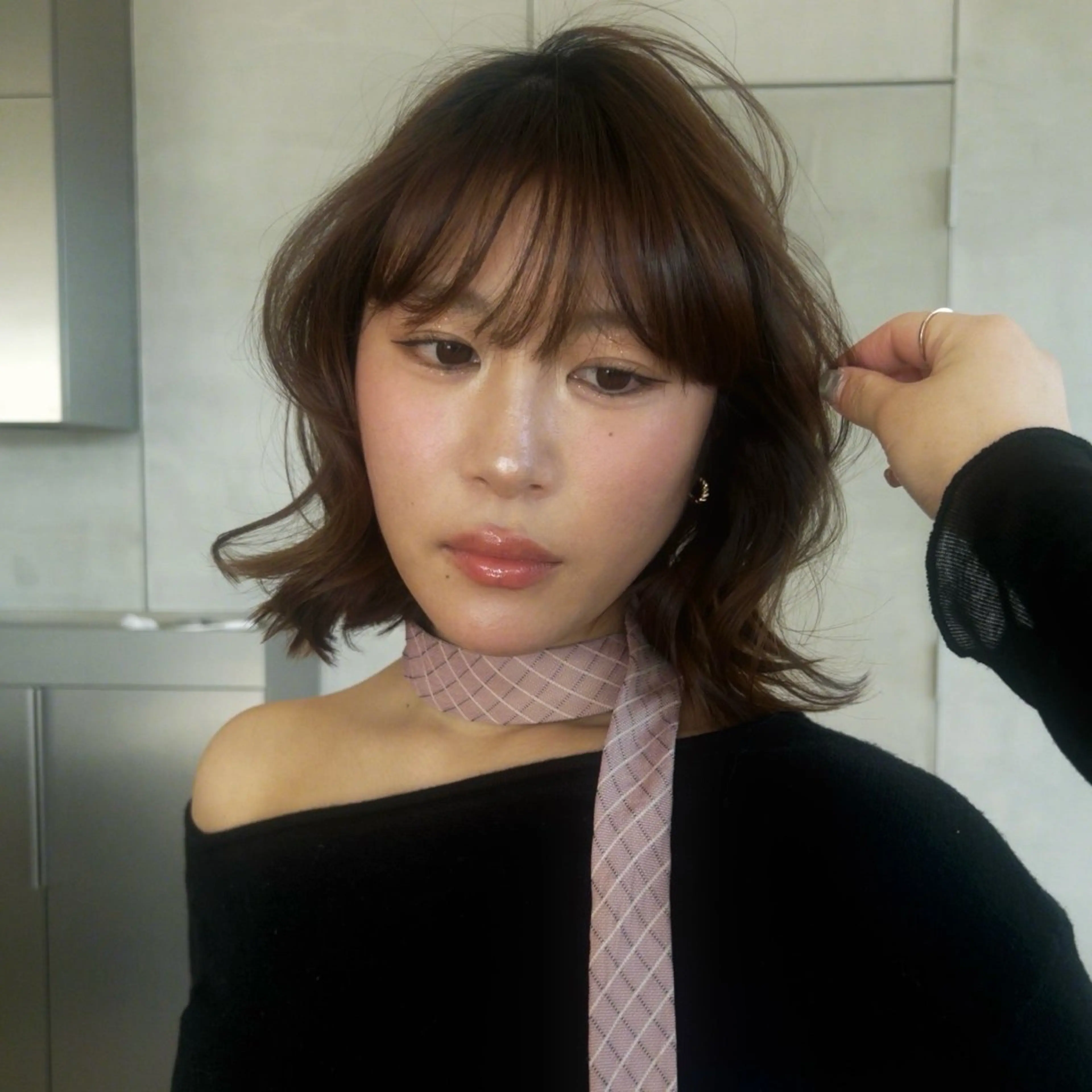 ミディアム ボブ カット ヘアカラー Wカラー/ボブ/ カット /Rinoのヘアスタイル