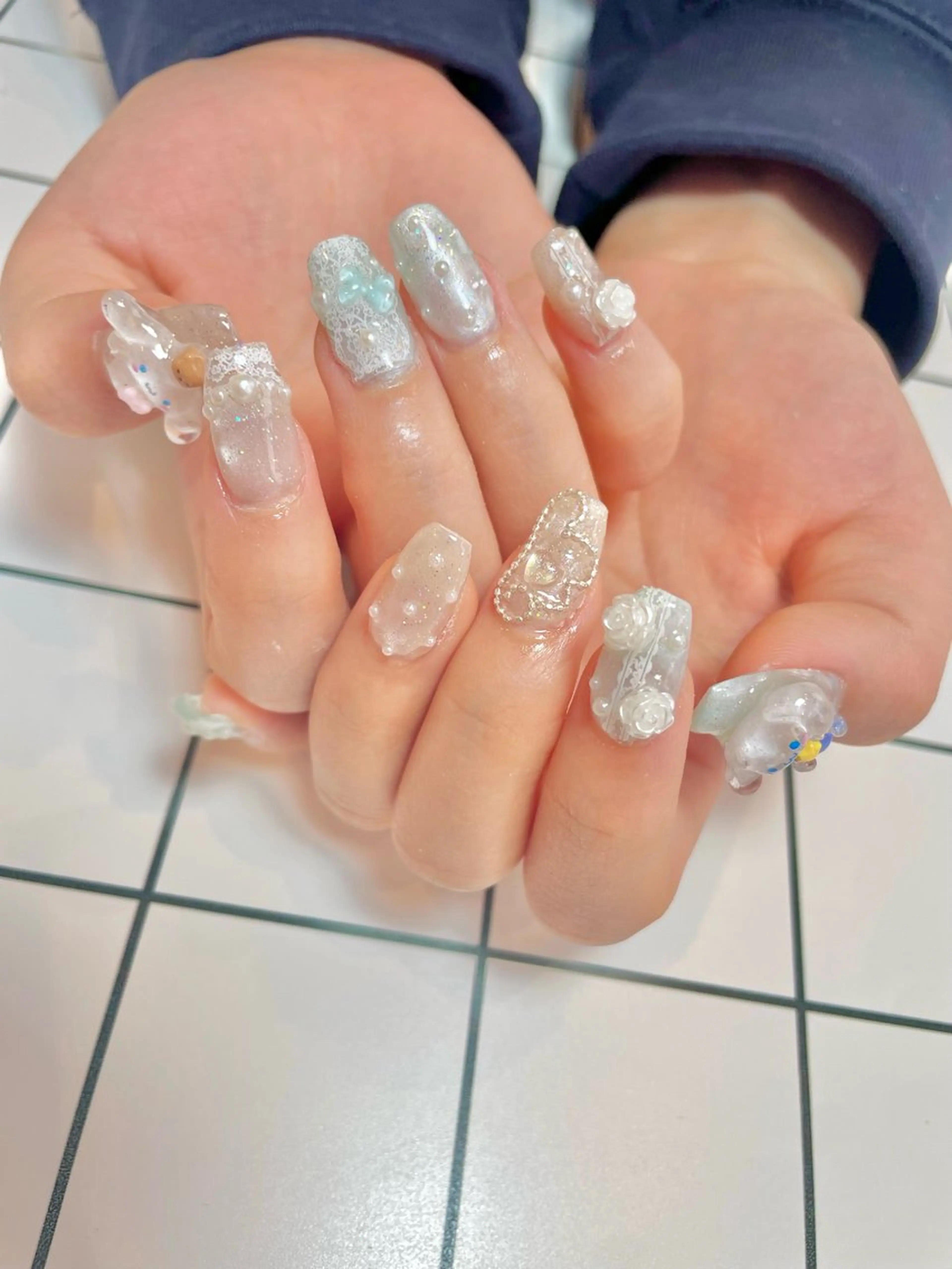 ネイル 水色 nail salon POPPYのネイルデザイン
