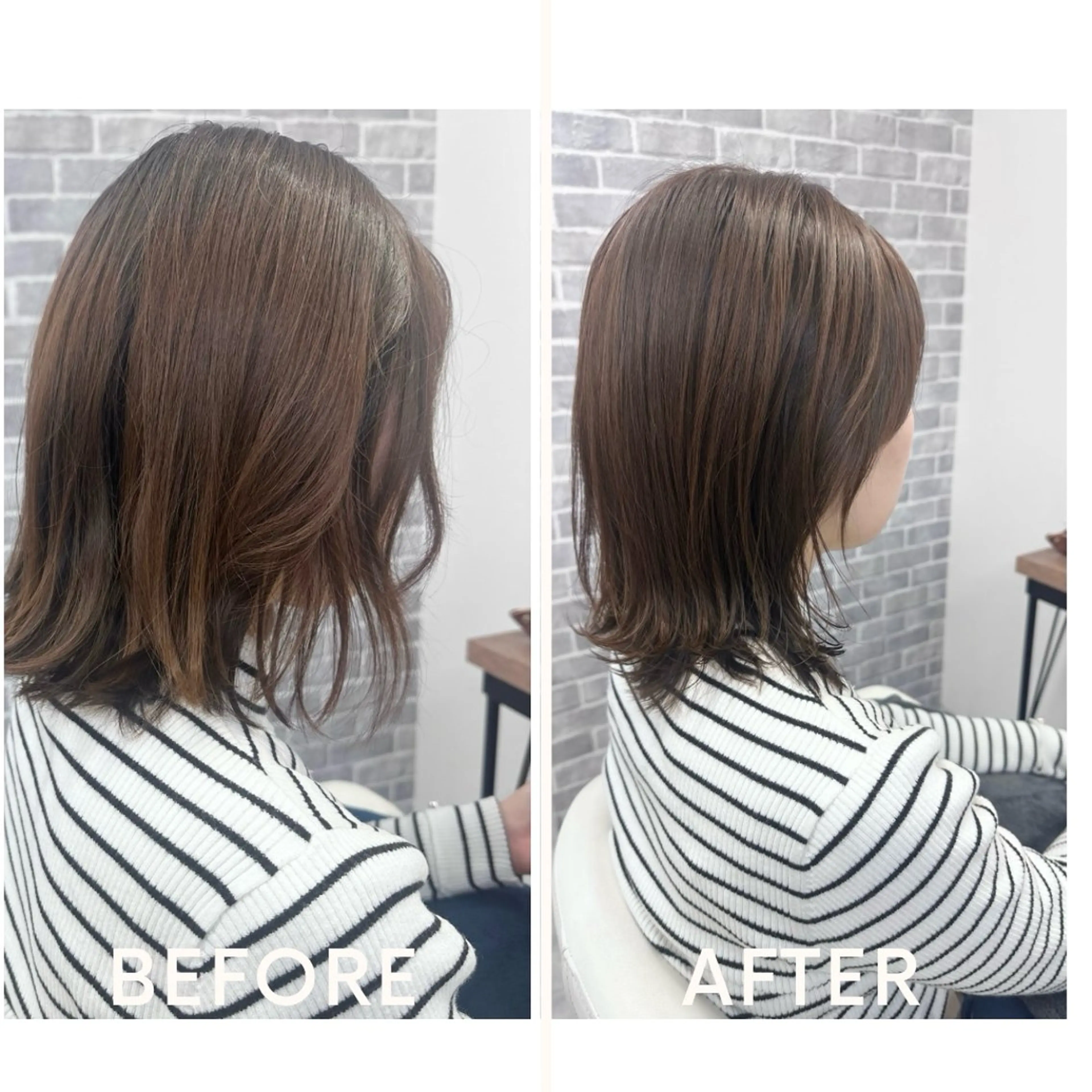 ミディアム カラー カット ヘアカラー トリートメント Noyヨシモト ヒロトのヘアスタイル
