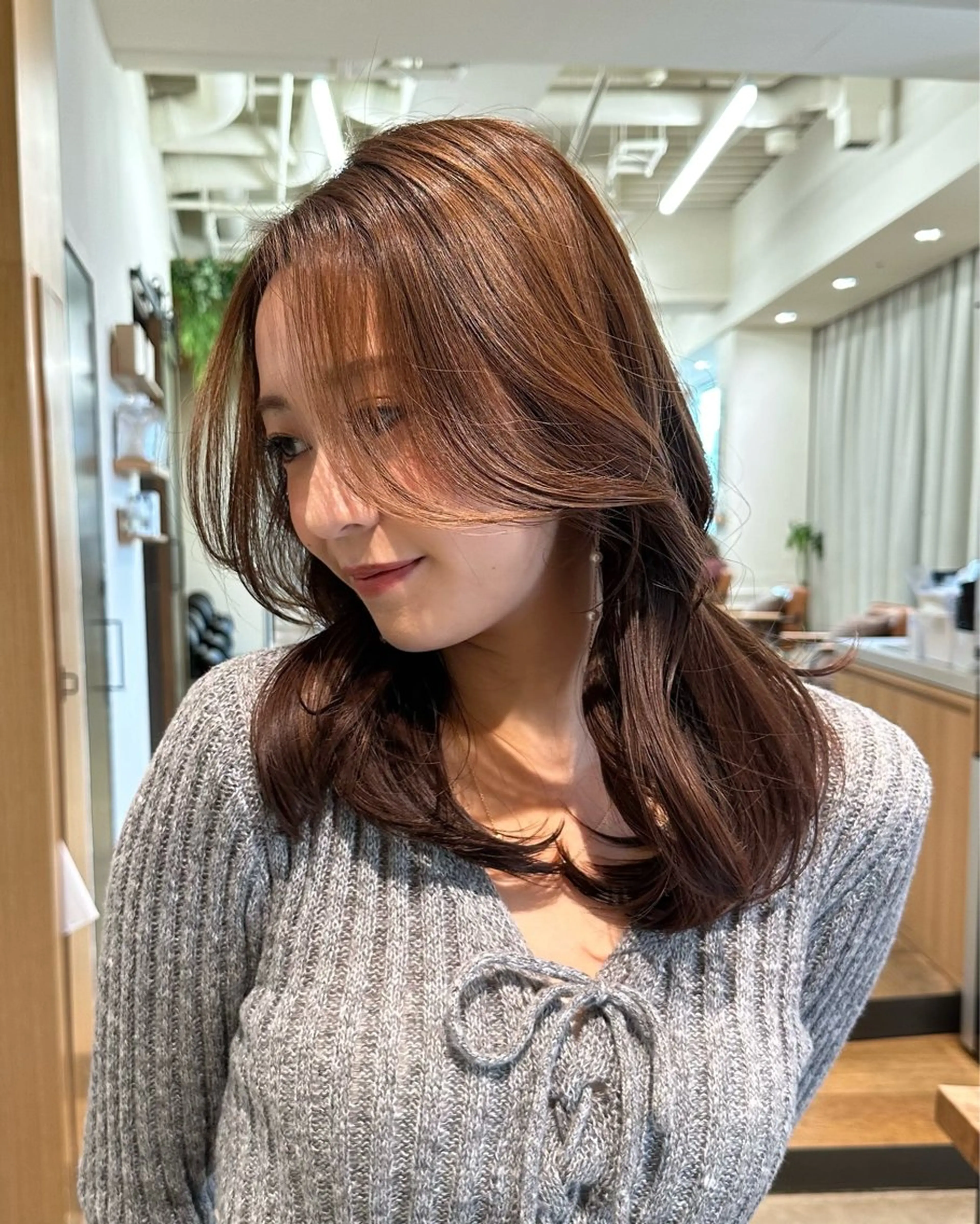 ミディアム カラー パーマ ヘアアレンジ ⭐️銀座/ショート/ 艶カラー/りょうがのヘアスタイル