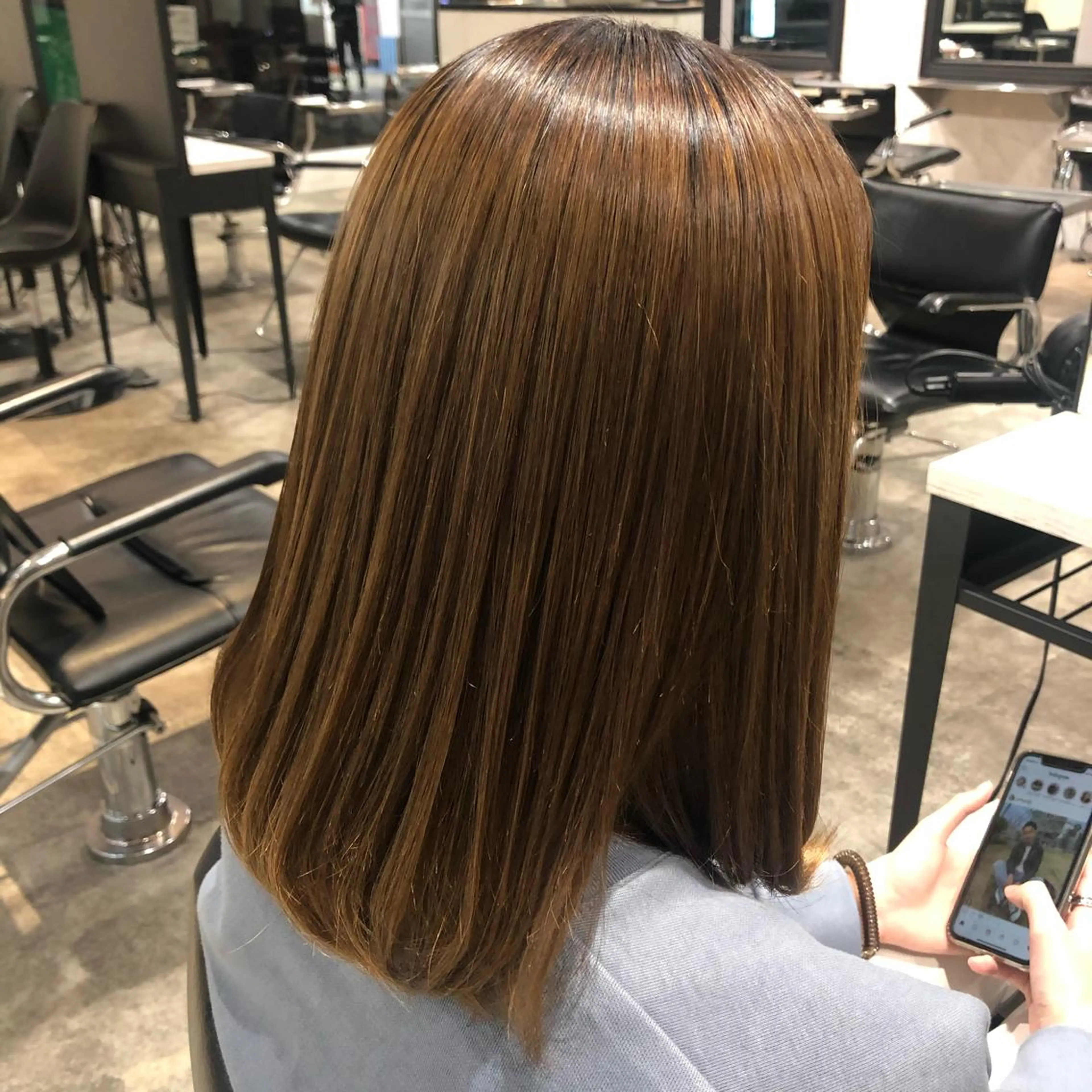 ミディアム ヘアアレンジ 透明感カラー/レイヤ ーカット/Maoのヘアスタイル