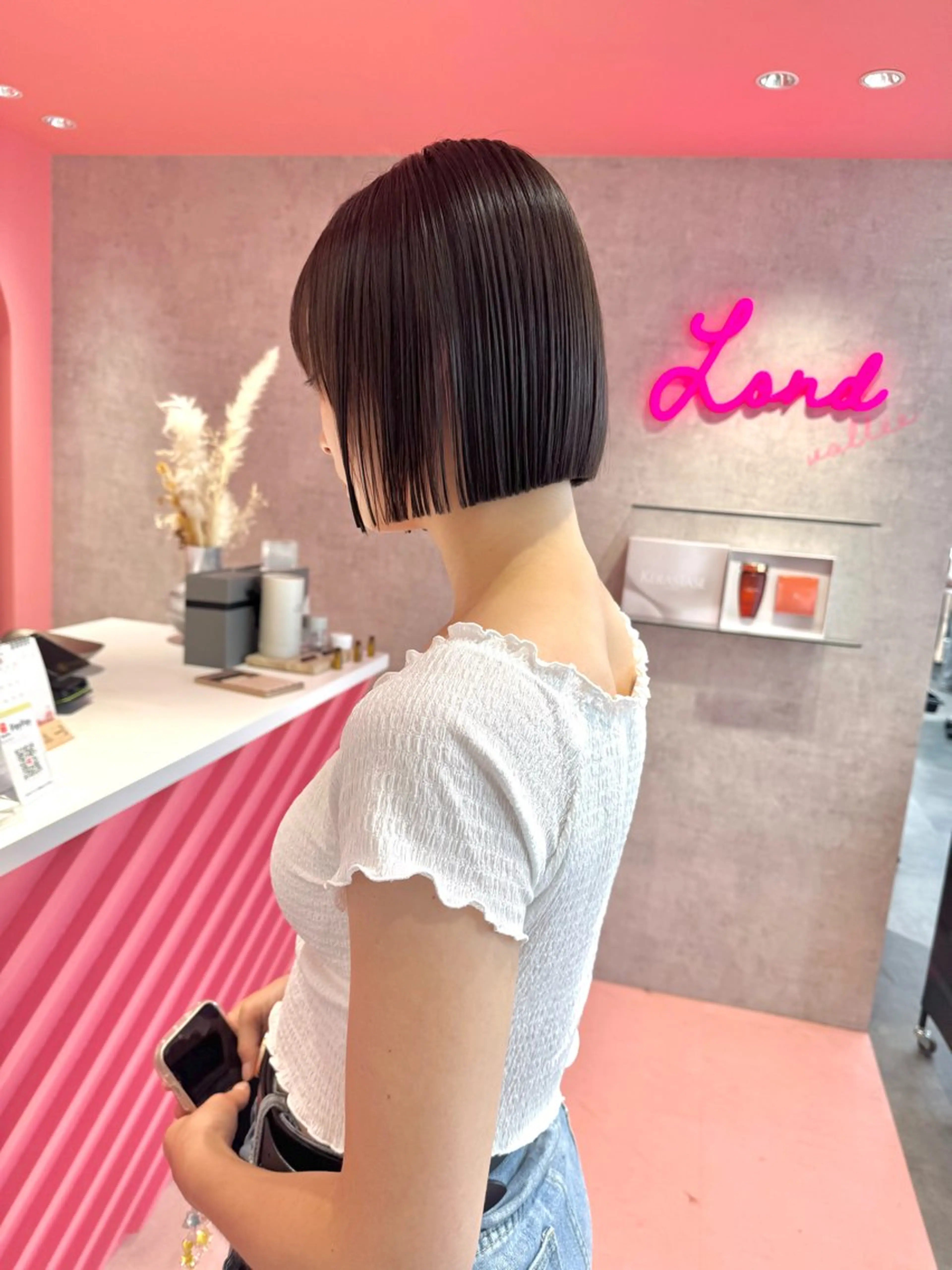 ショート カラー カット ヘアカラー 縮毛矯正 トリートメント 莉乃/縮毛矯正/髪質 改善/艶カラーのヘアスタイル