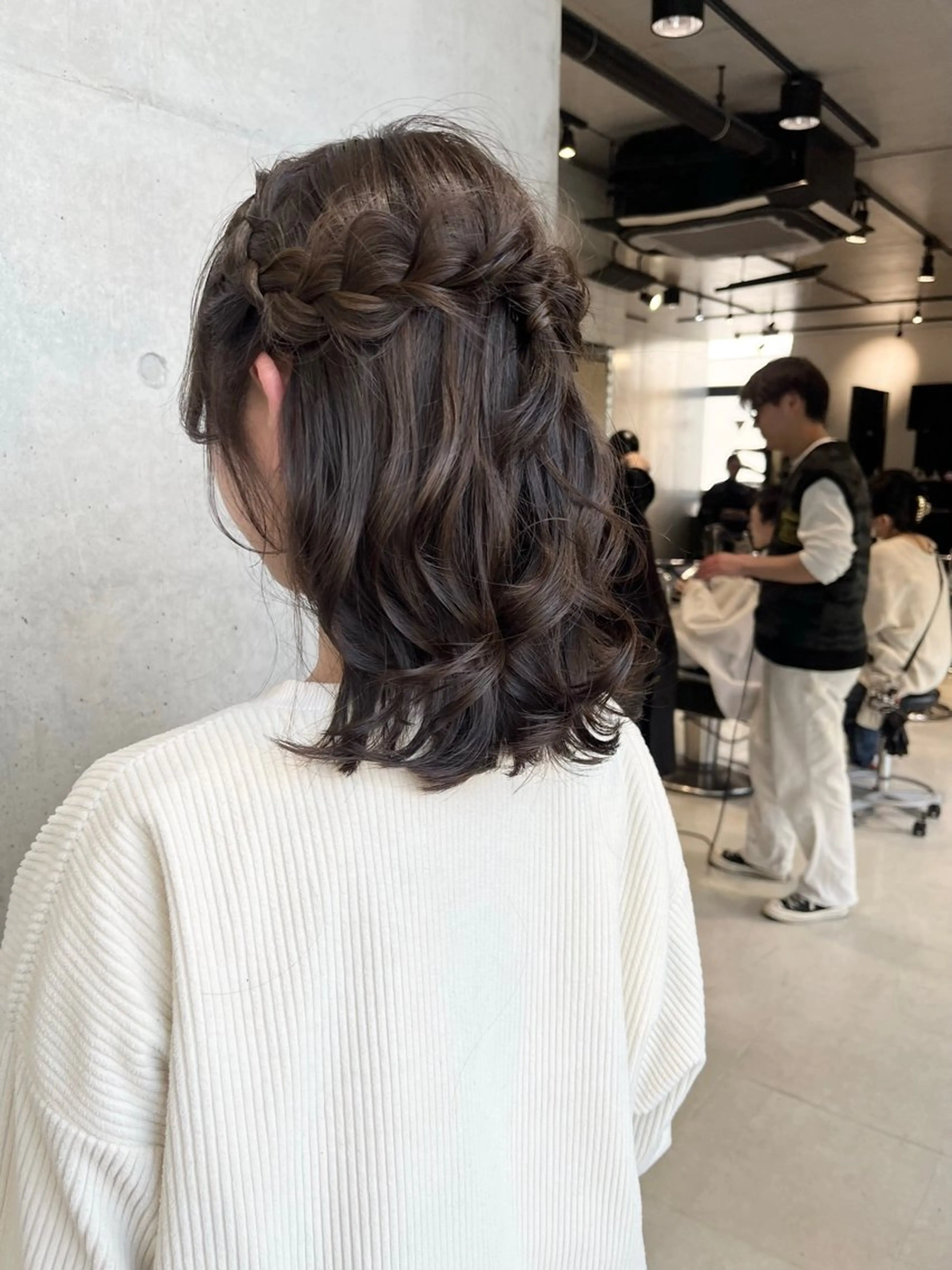 セミロング カラー パーマ ヘアアレンジ カット ヘアカラー トリートメント ヘアセット 透明感/オリーブ/ グレージュ/YUKAのヘアスタイル