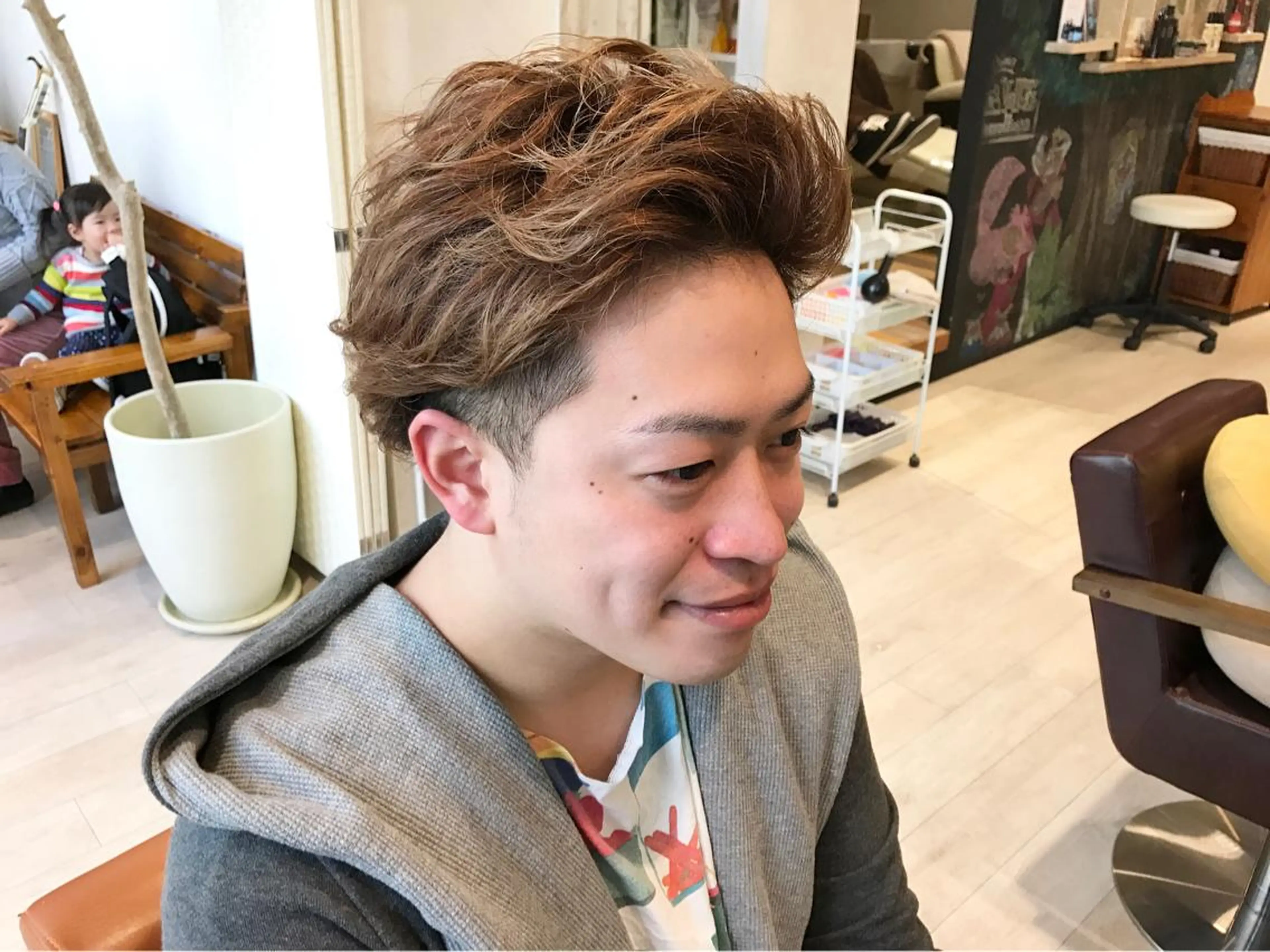 メンズ アップバング メンズパーマ ヘアカラー メンズ指名多数!! SiLO 田島のヘアスタイル