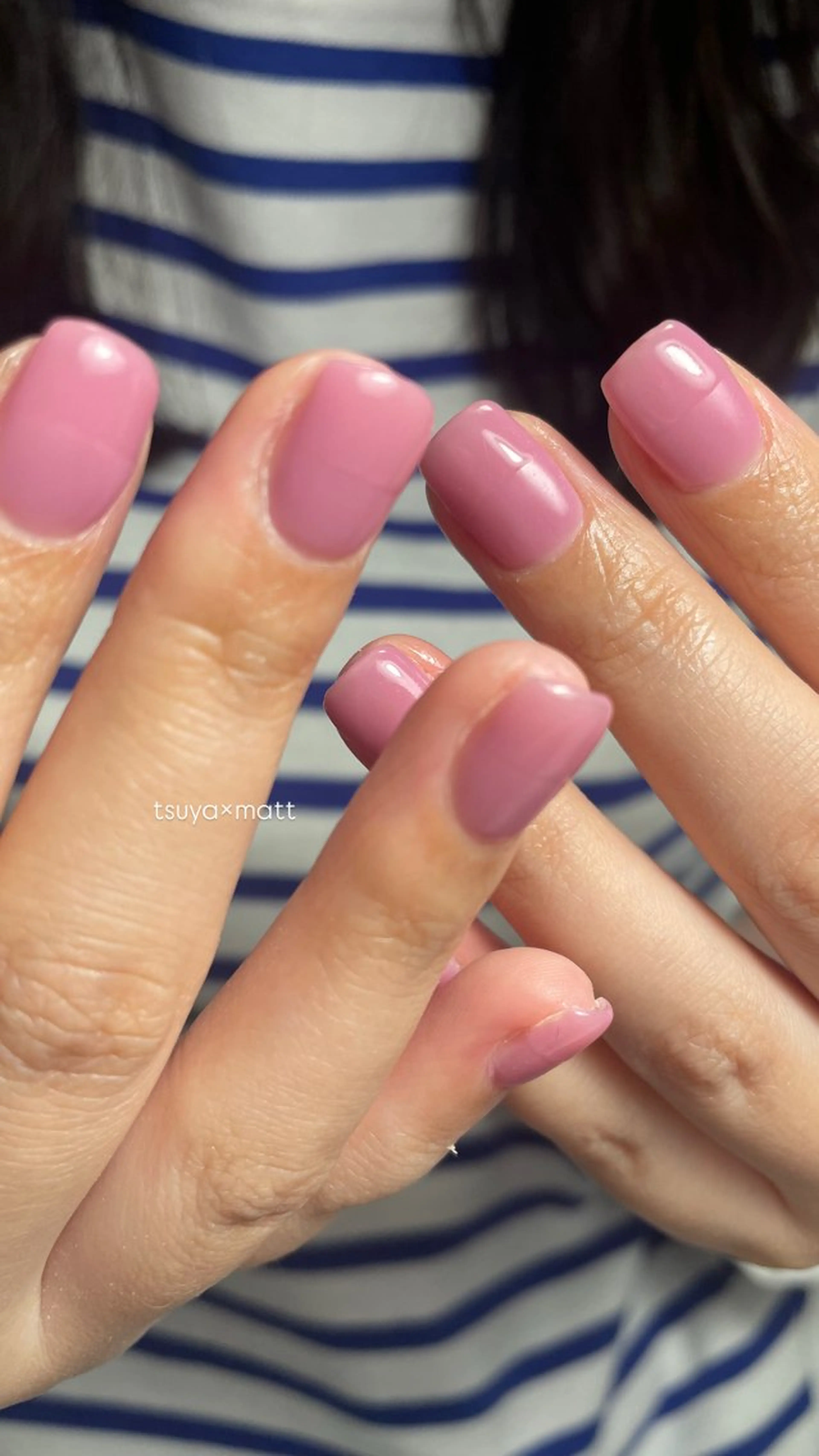 ネイル マットネイル ピンク シンプルネイル 春ネイル ハンドネイル miinail miyuuのネイルデザイン