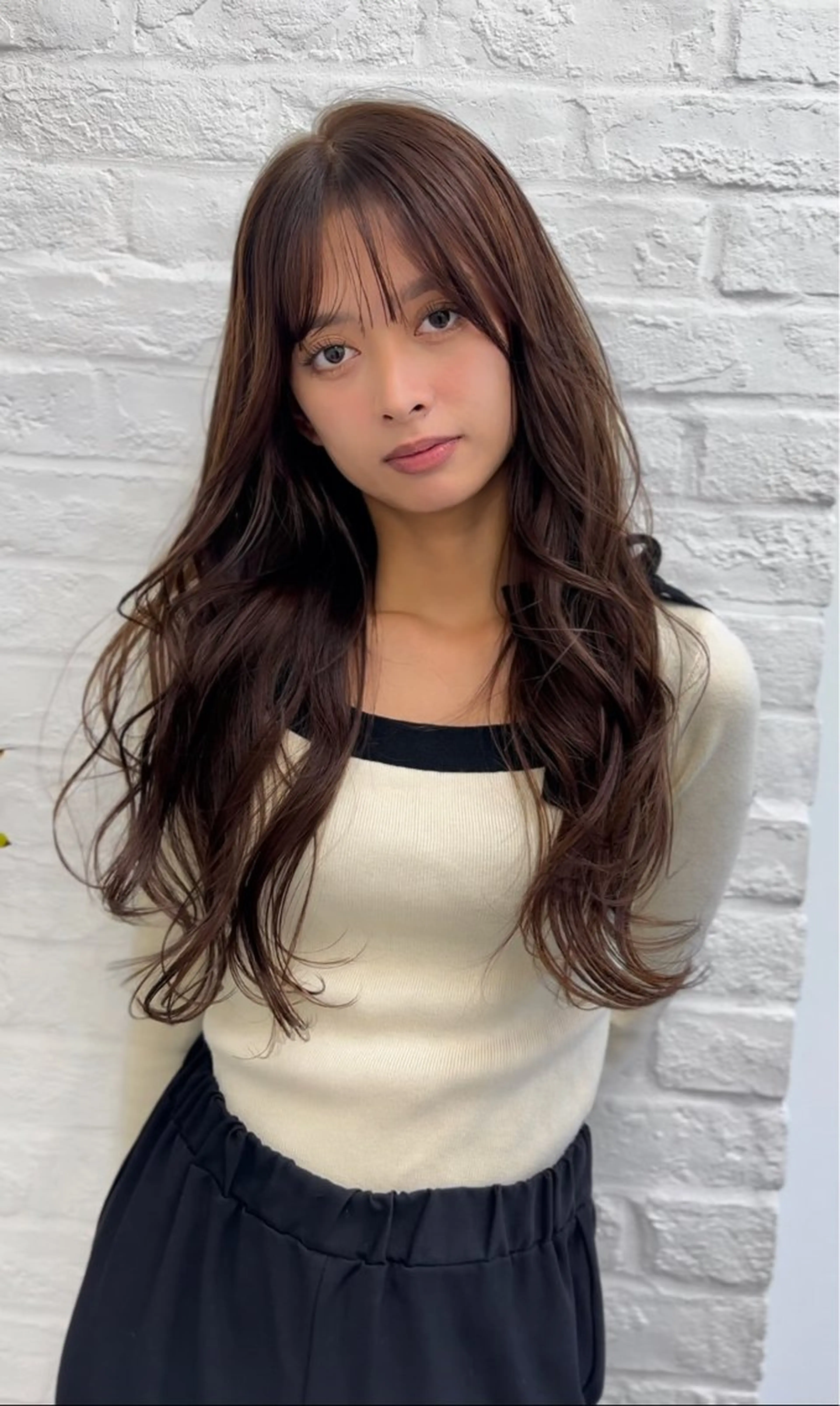 ロング カラー パーマ ヘアアレンジ 前髪顔まわりカット 🌈中村海聖のヘアスタイル