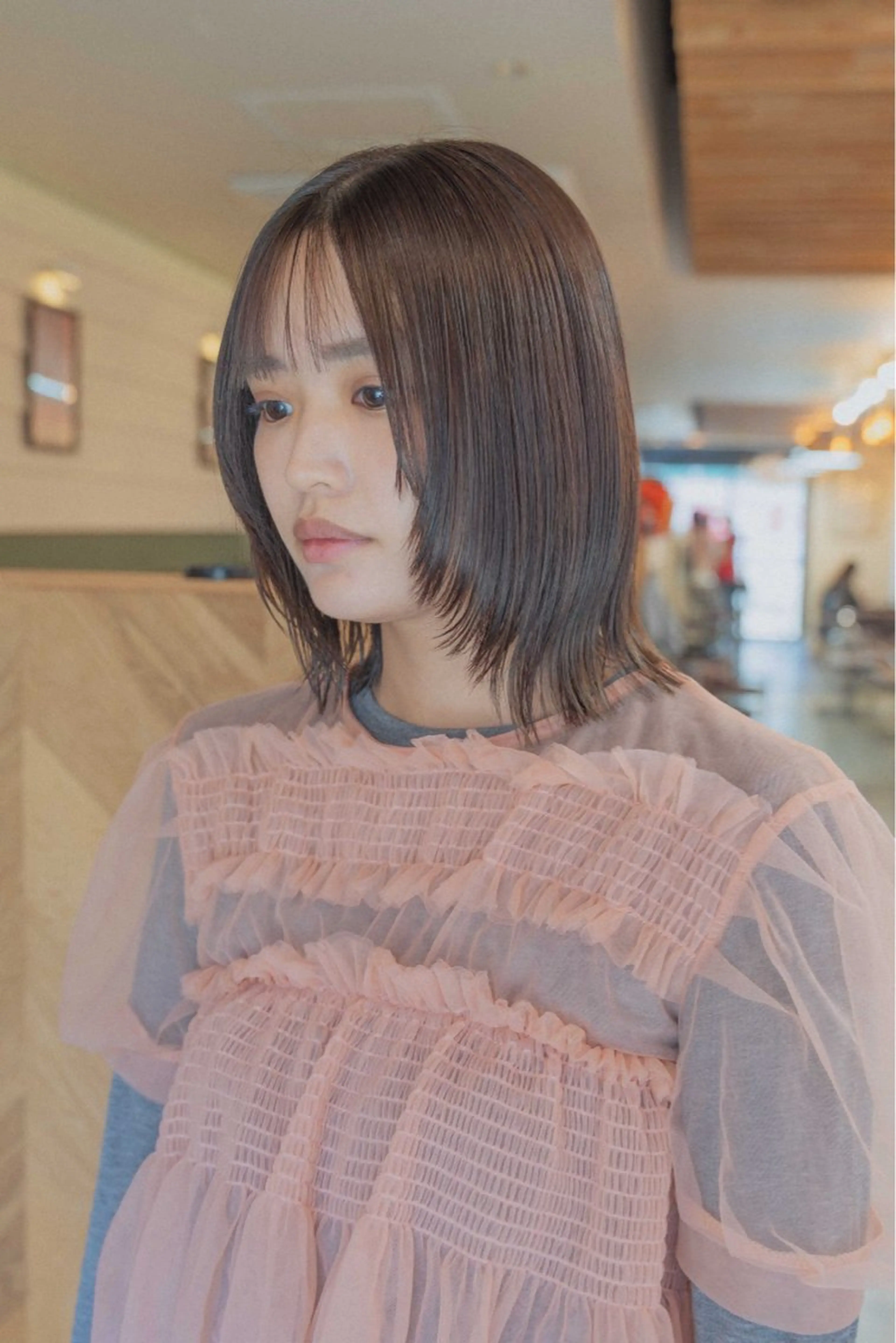 ミディアム カラー カット 【ボブ】縮毛矯正/ 船橋駅5分/鈴木杏美のヘアスタイル